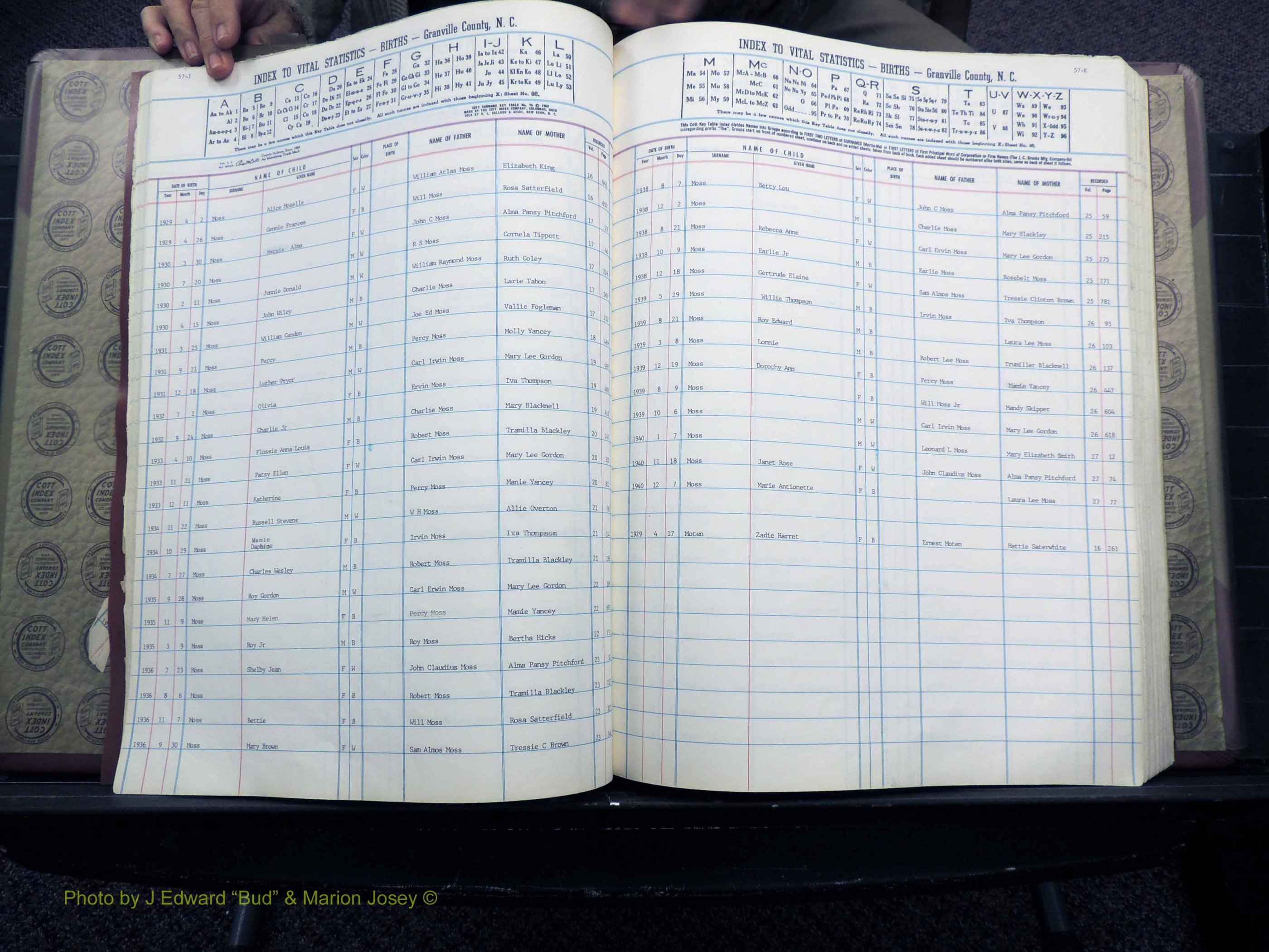 Granville Co, NC, Births, M-Z, 1913-1940 (129).JPG