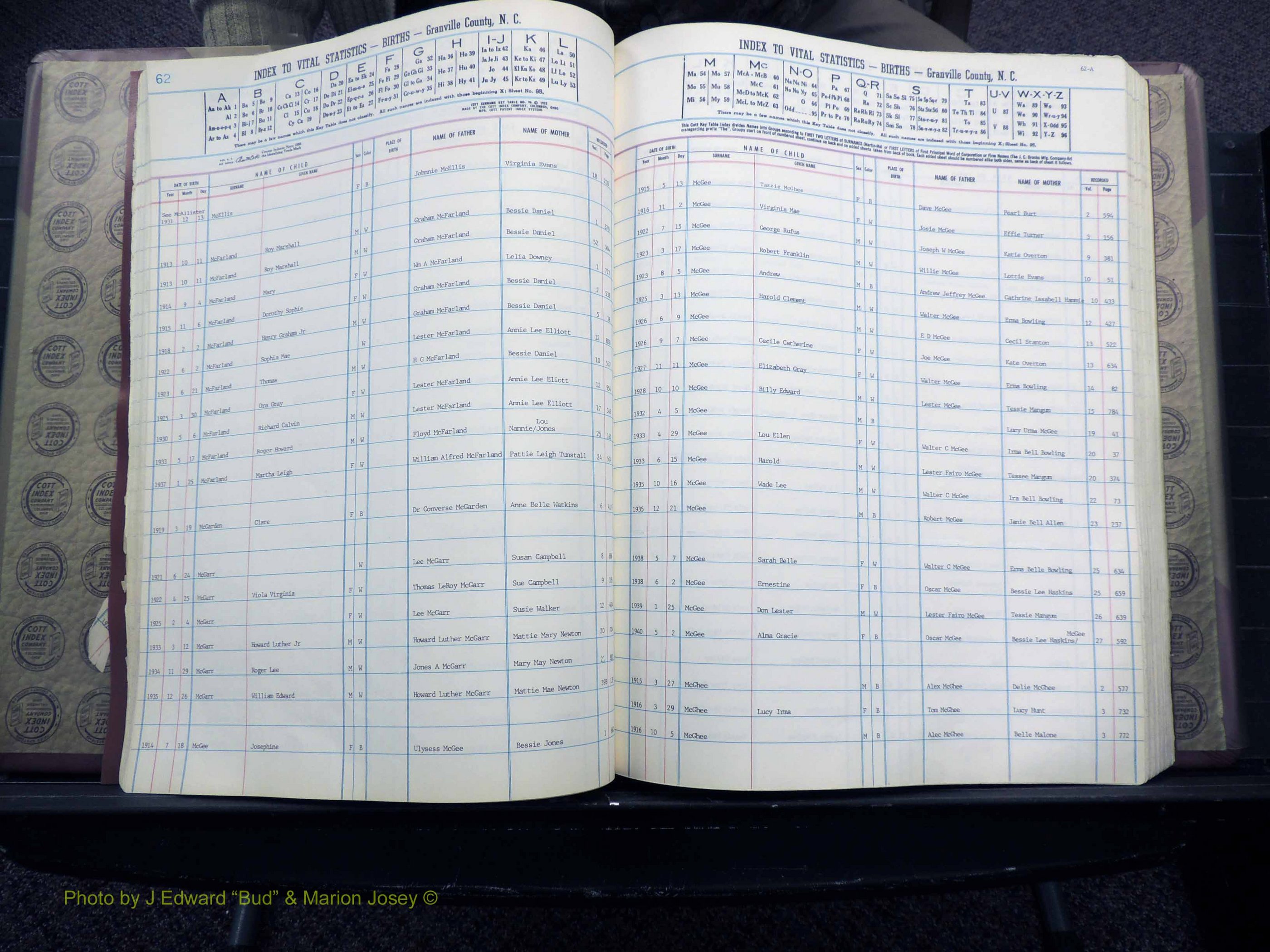 Granville Co, NC, Births, M-Z, 1913-1940 (136).JPG