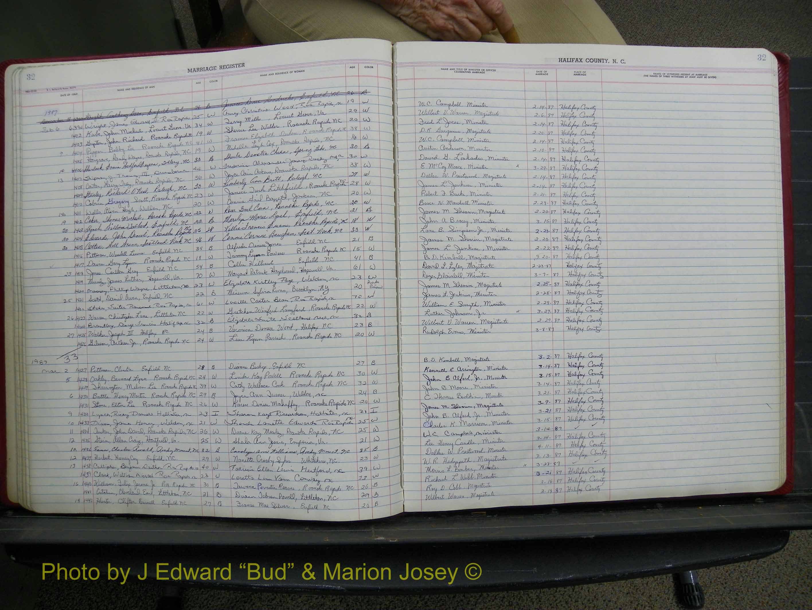 Halifax Marriage Book 19, 1984-1993 P 032.JPG