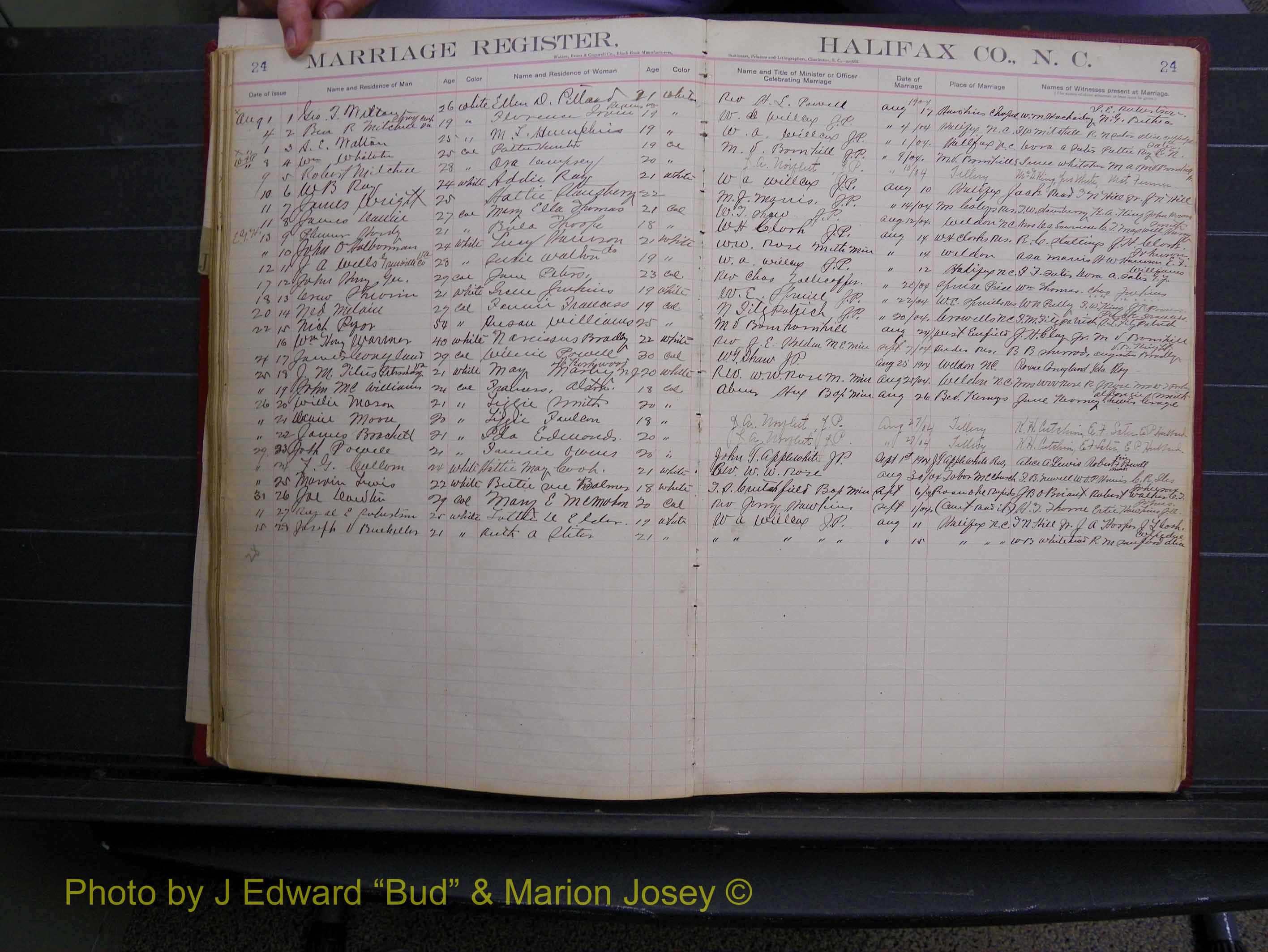 Halifax Marriage Book 6A, 1903-1909 P 24.JPG