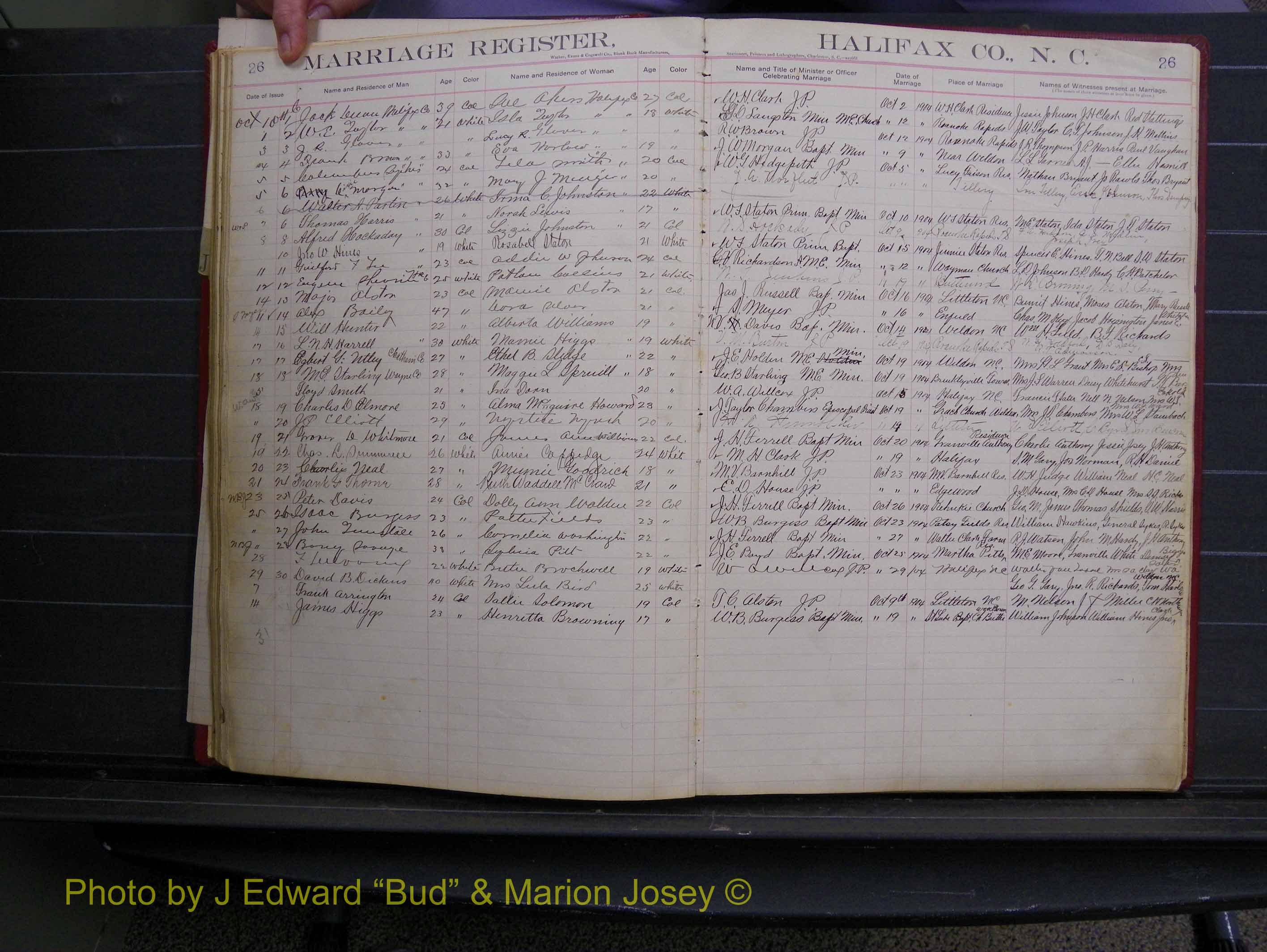 Halifax Marriage Book 6A, 1903-1909 P 26.JPG