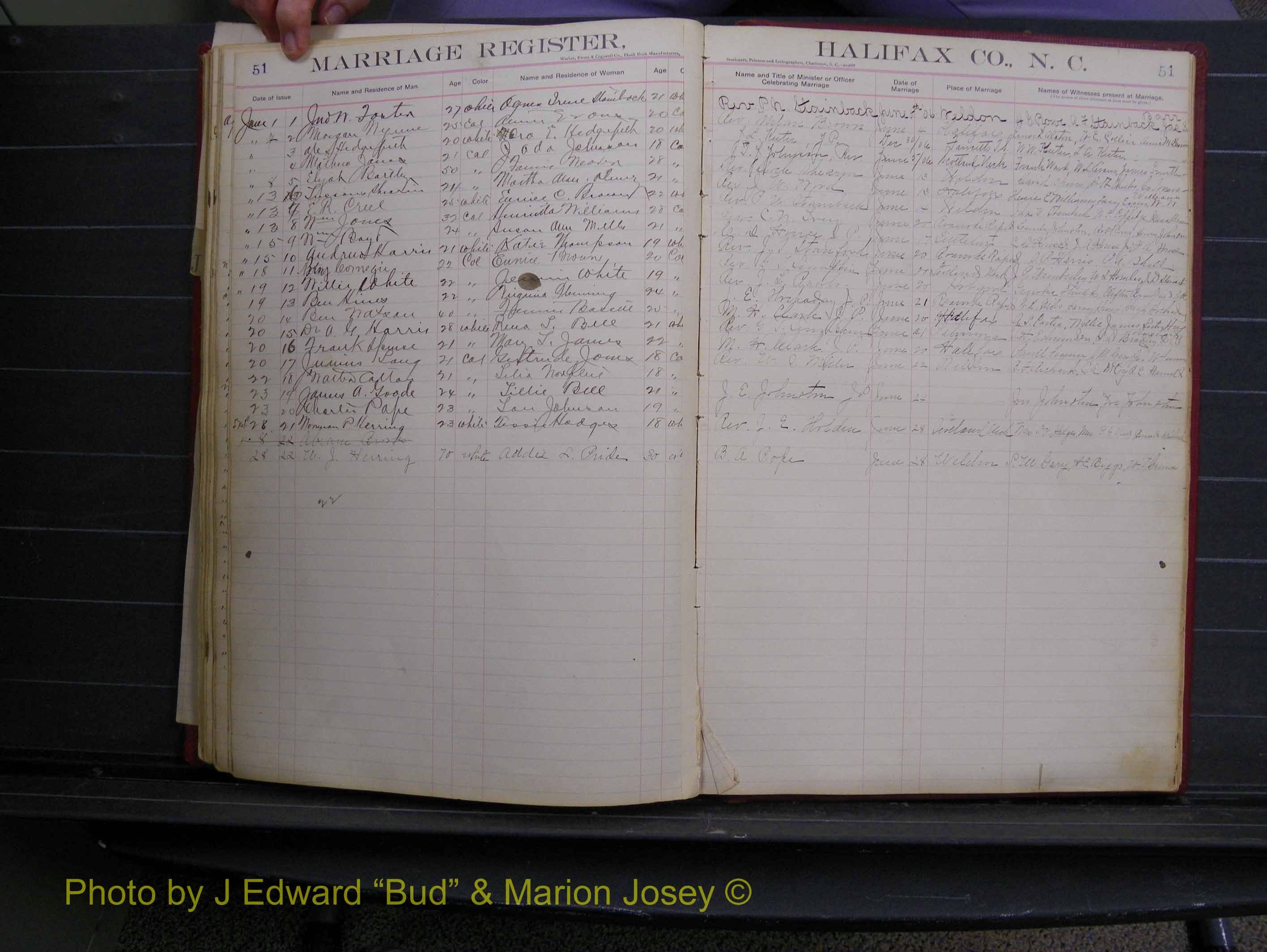 Halifax Marriage Book 6A, 1903-1909 P 51.JPG