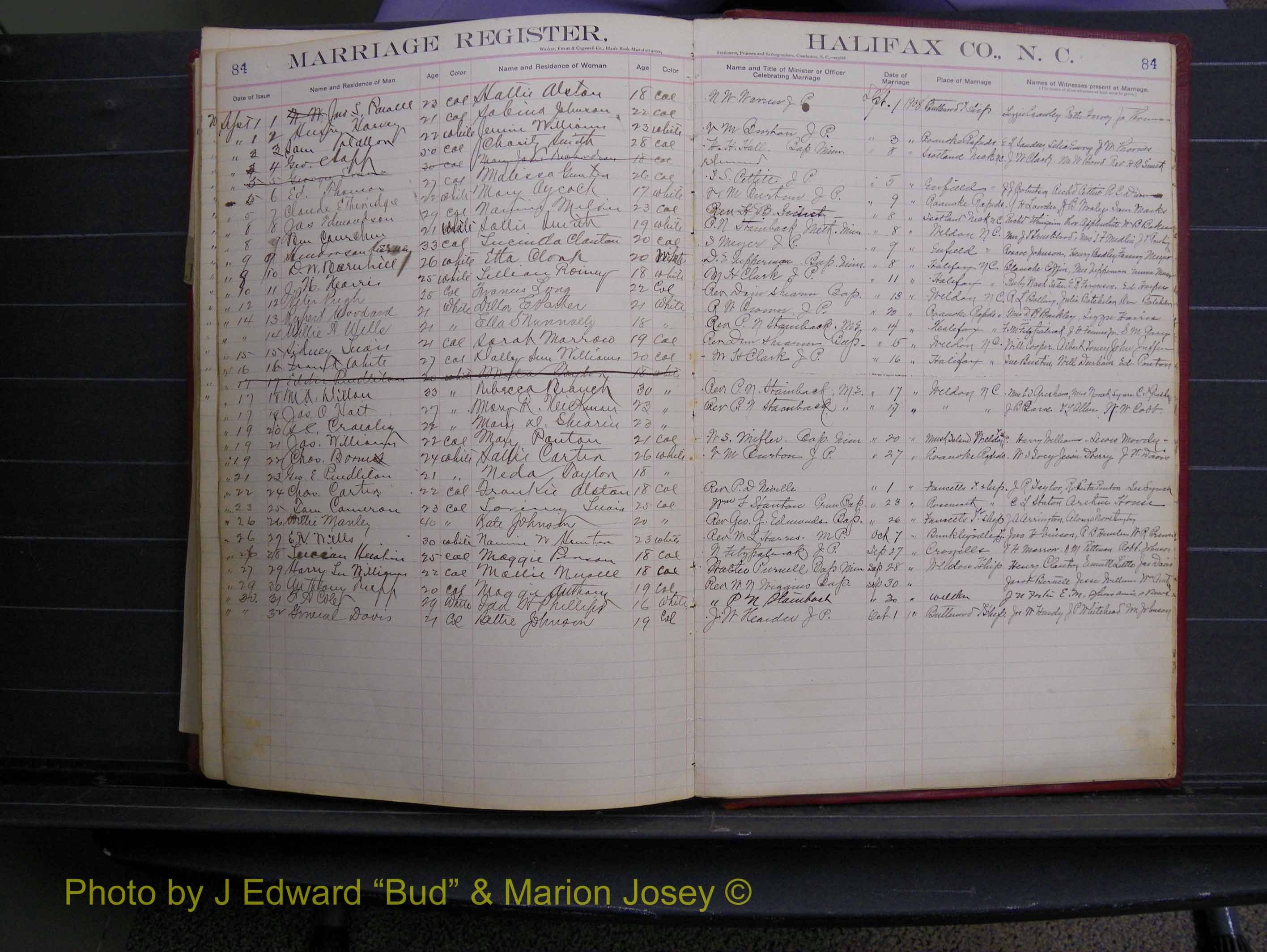 Halifax Marriage Book 6A, 1903-1909 P 84.JPG