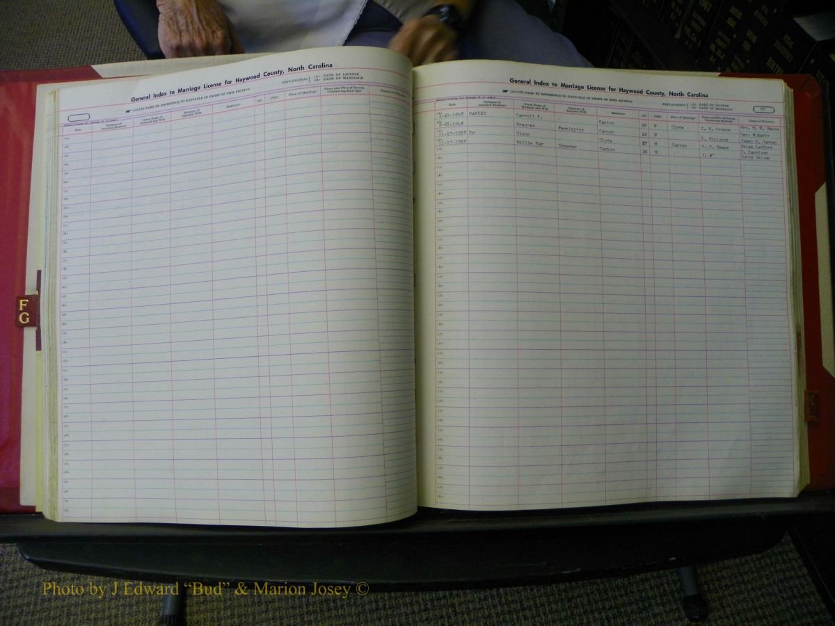 Haywood Marriage Index, F-Z, 1939- 1978 053.JPG