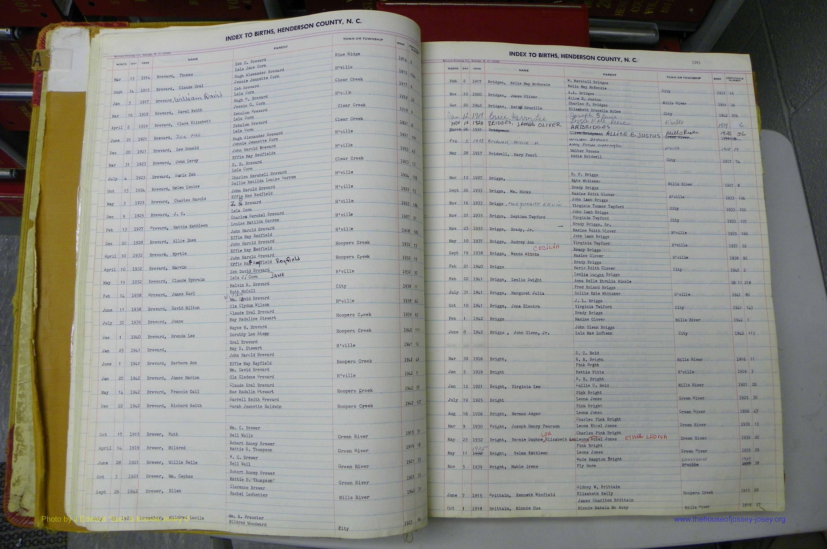 Henderson Co, NC, Births A - Z, 1914 - 1942, (029).JPG