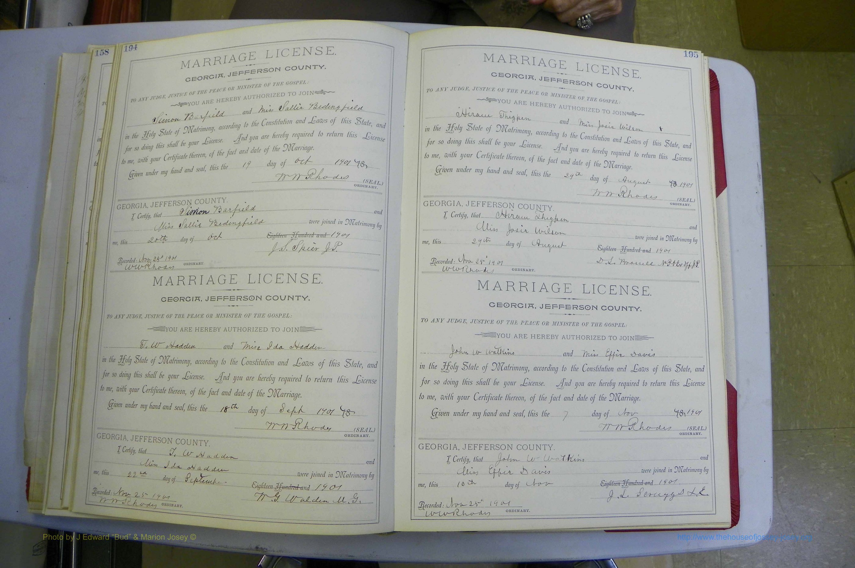Jefferson Co, GA, Marriages Book A, 1893 - 1907, White (126).JPG
