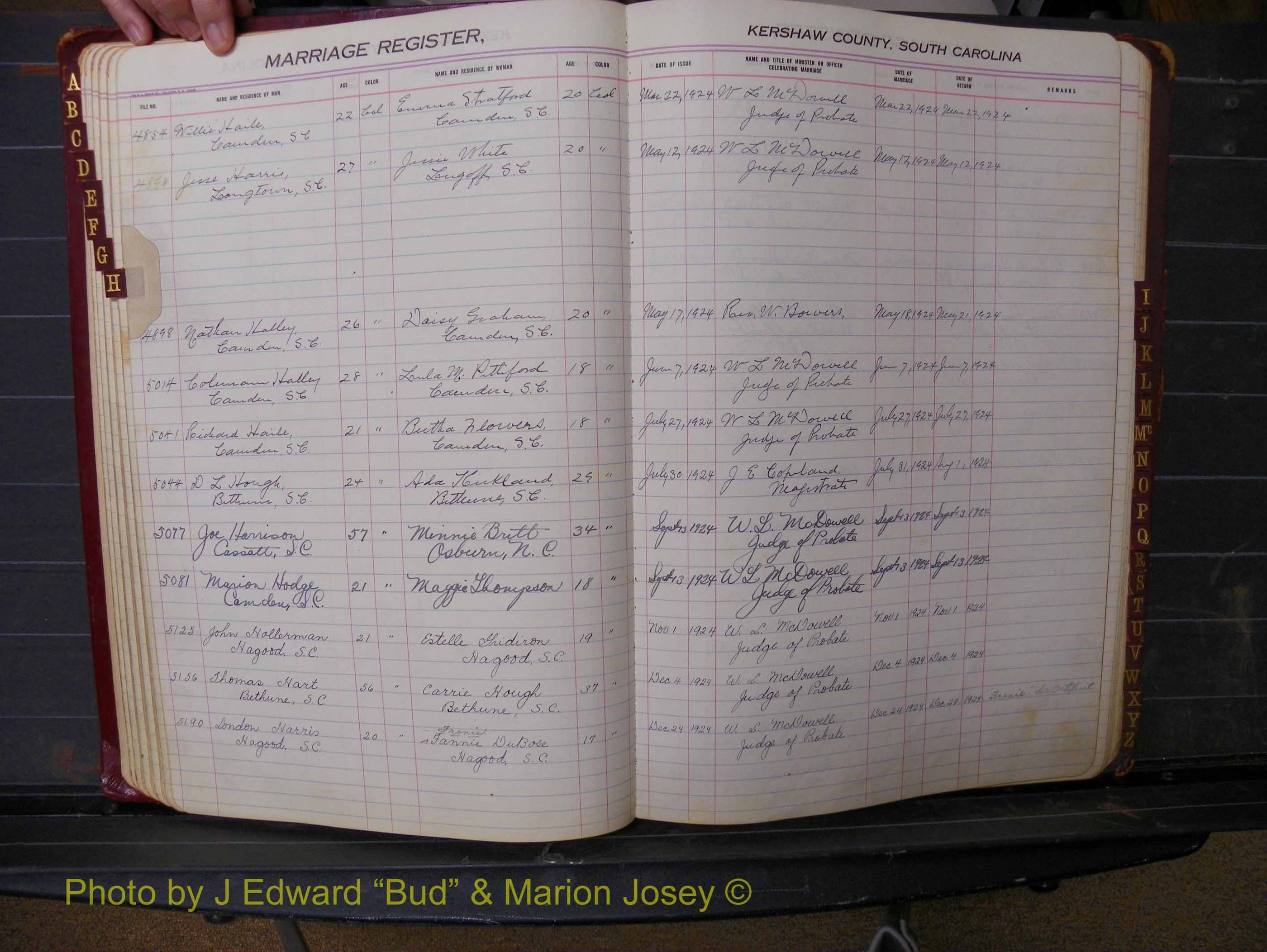 Kershaw Marriages, 1924-1936, Black Index H (135).JPG