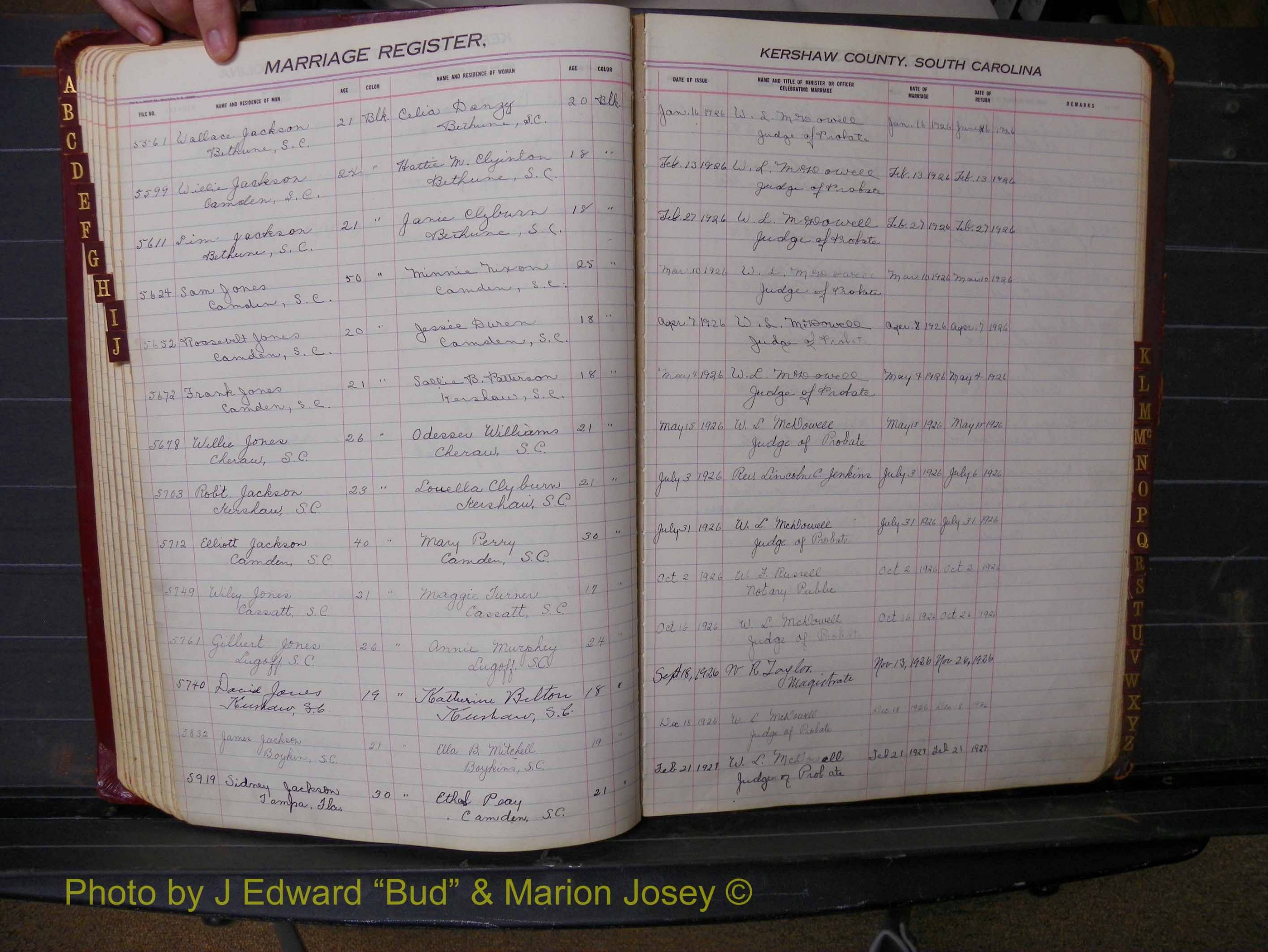 Kershaw Marriages, 1924-1936, Black Index J (145).JPG