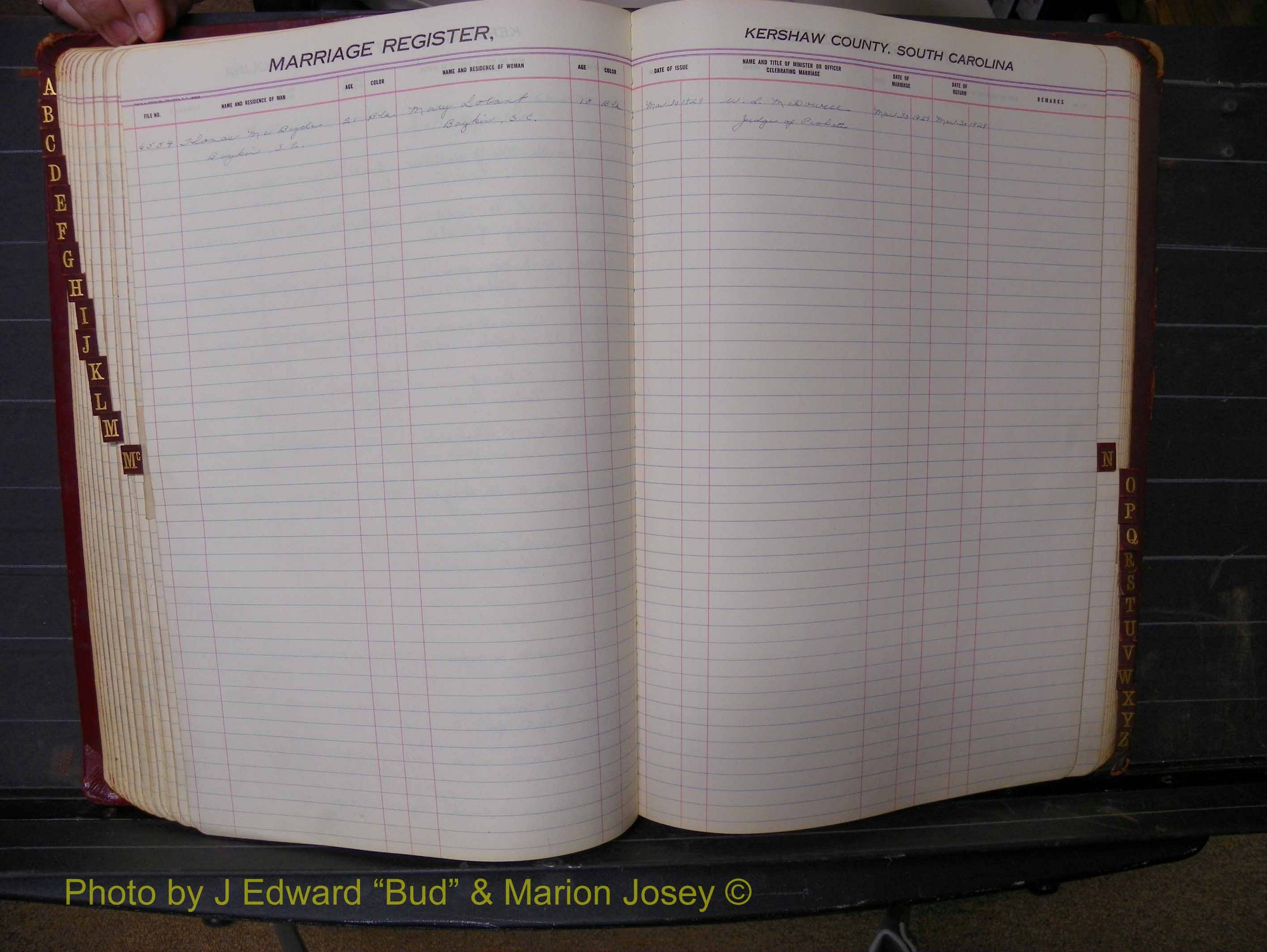 Kershaw Marriages, 1924-1936, Black Index Mc (158).JPG