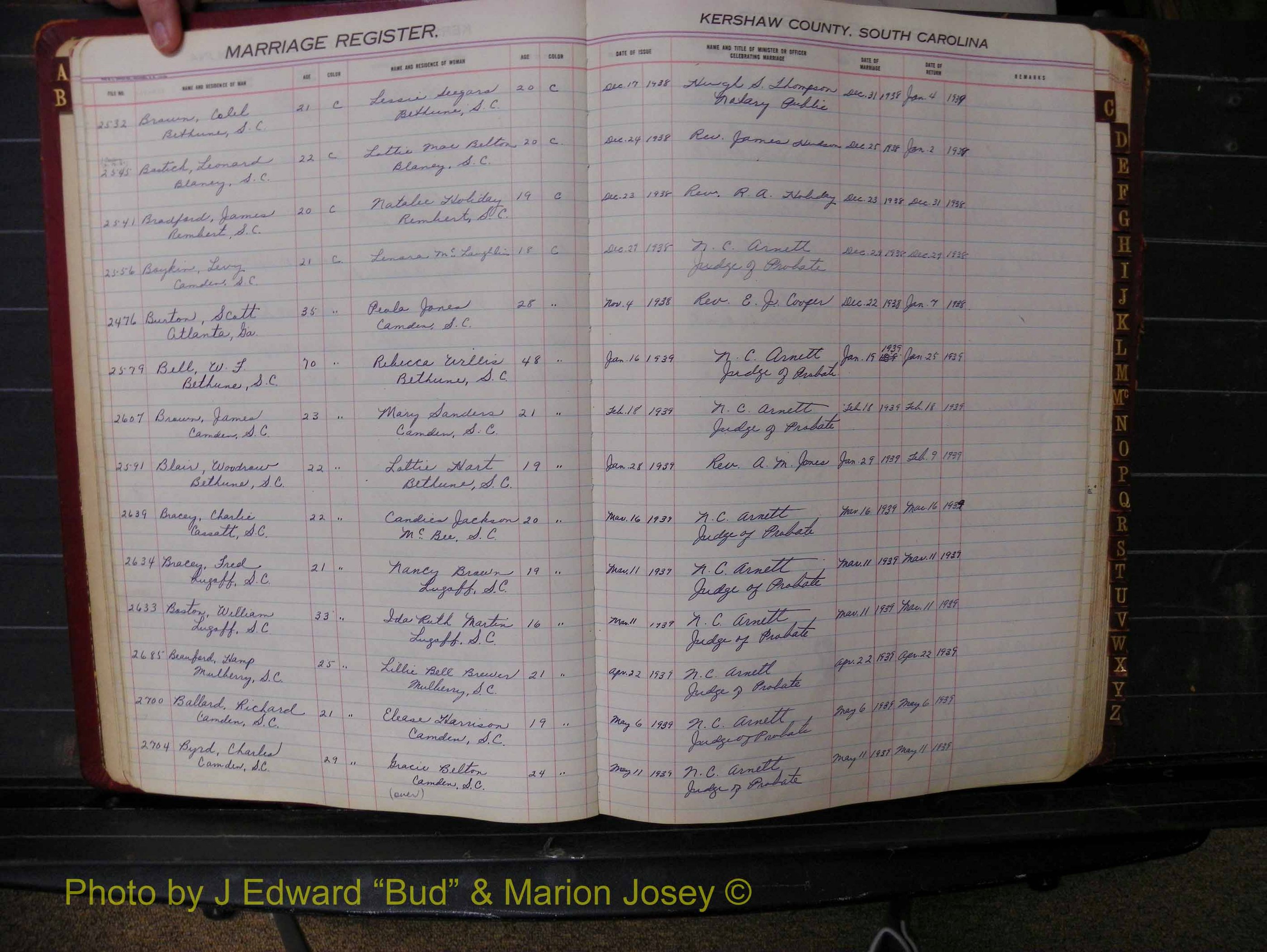 Kershaw Marriages, 1929-1940, Black Index B (121).JPG