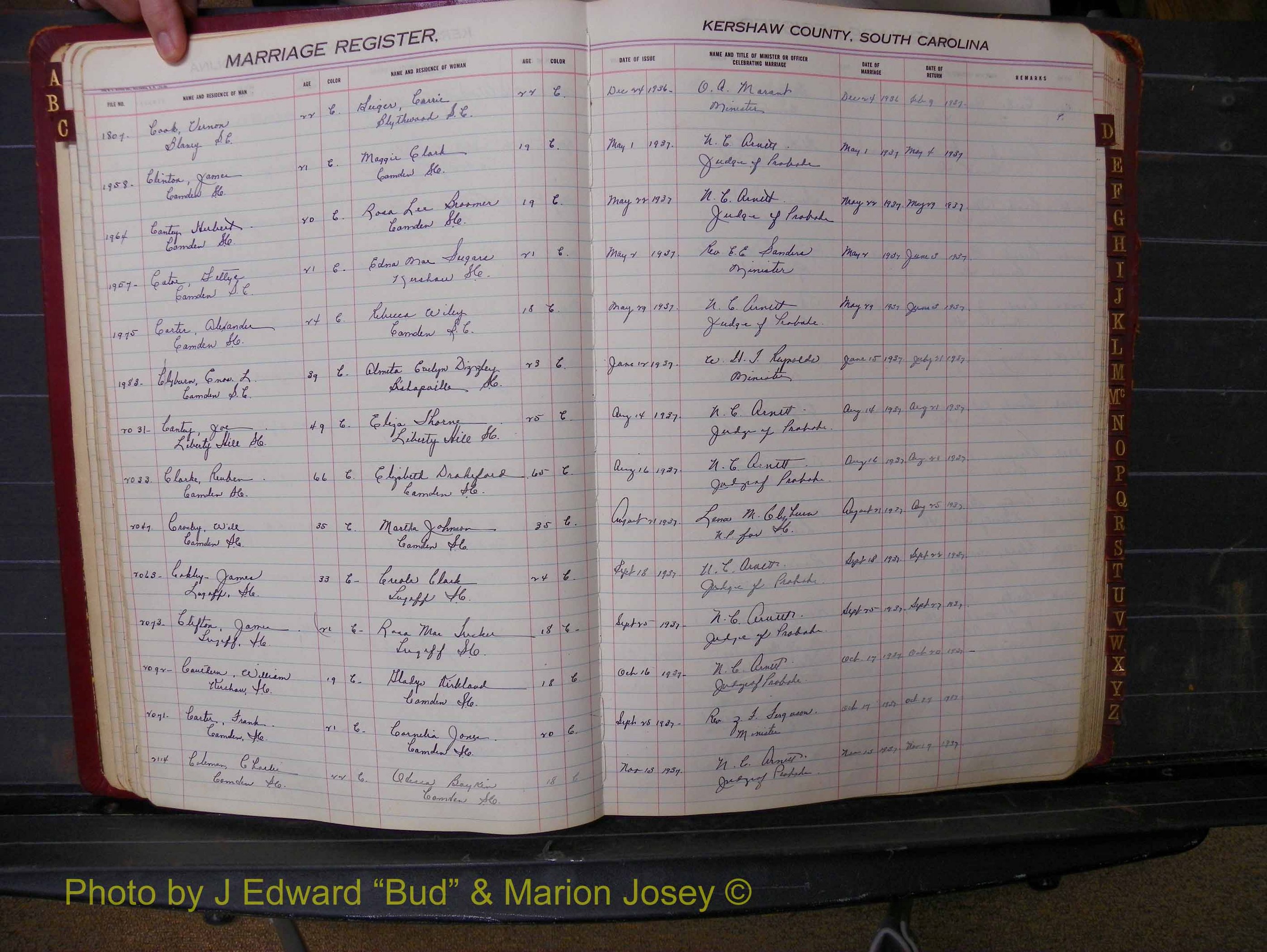 Kershaw Marriages, 1929-1940, Black Index C (132).JPG