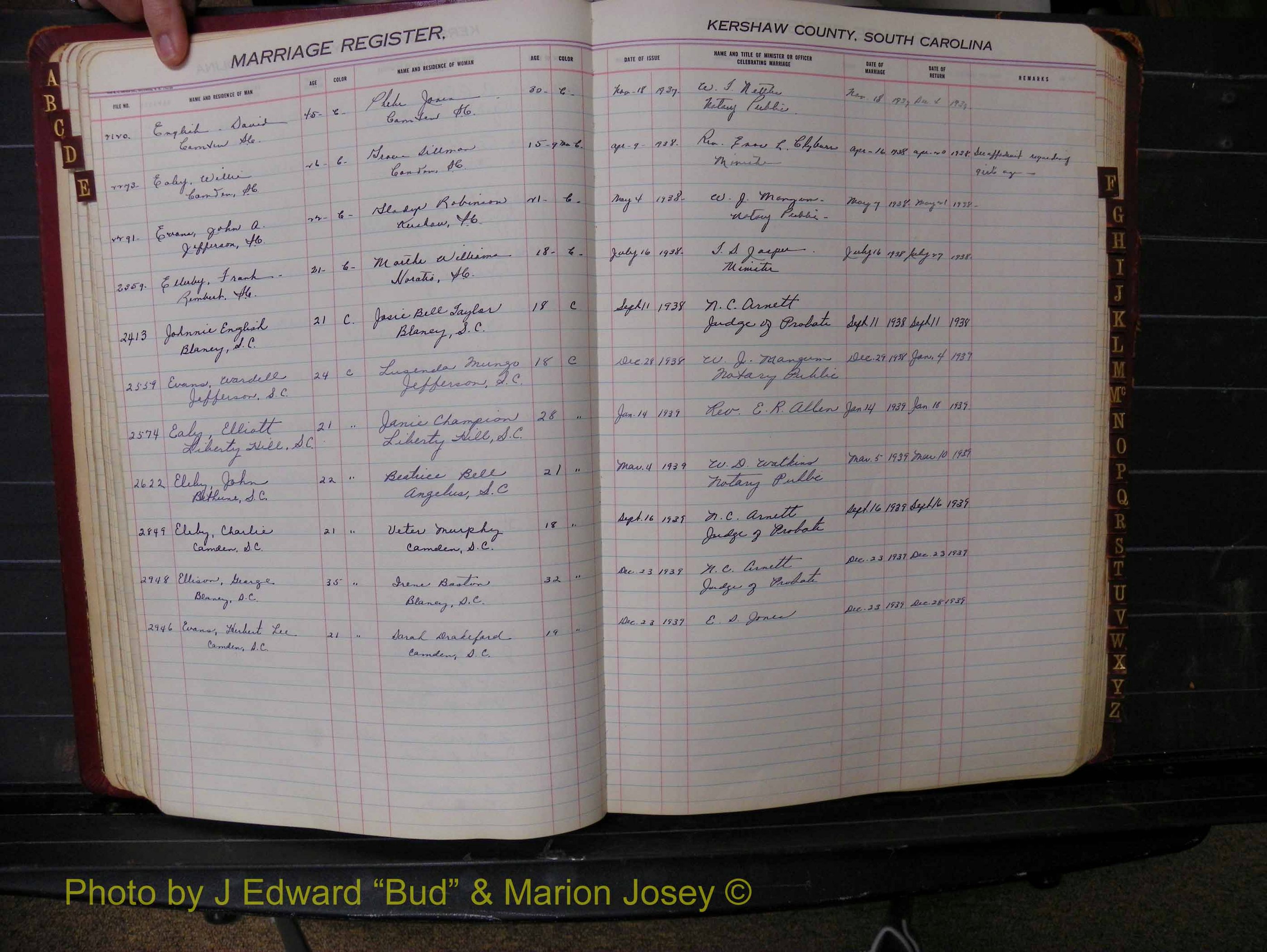 Kershaw Marriages, 1929-1940, Black Index E (140).JPG