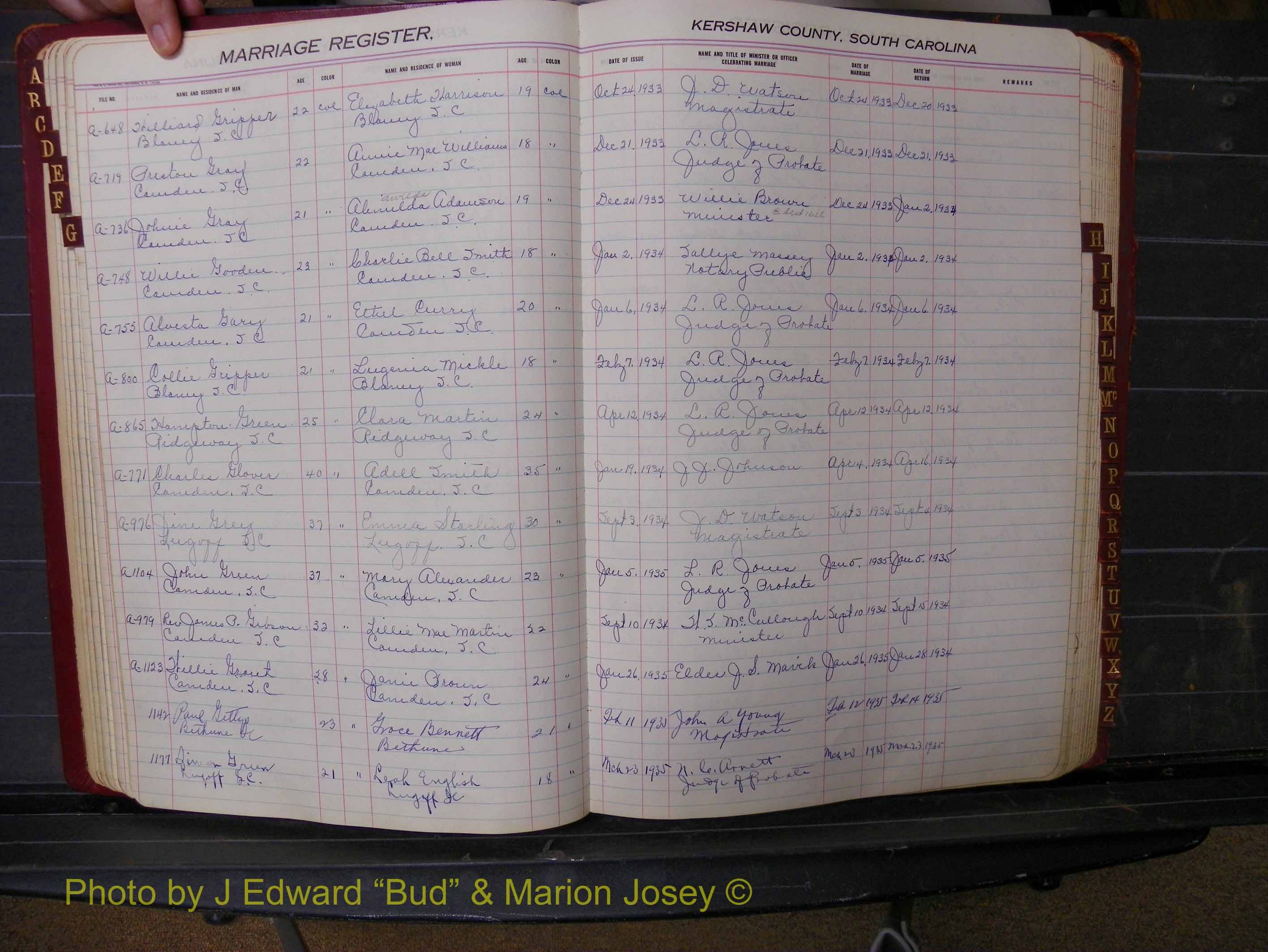 Kershaw Marriages, 1929-1940, Black Index G (147).JPG