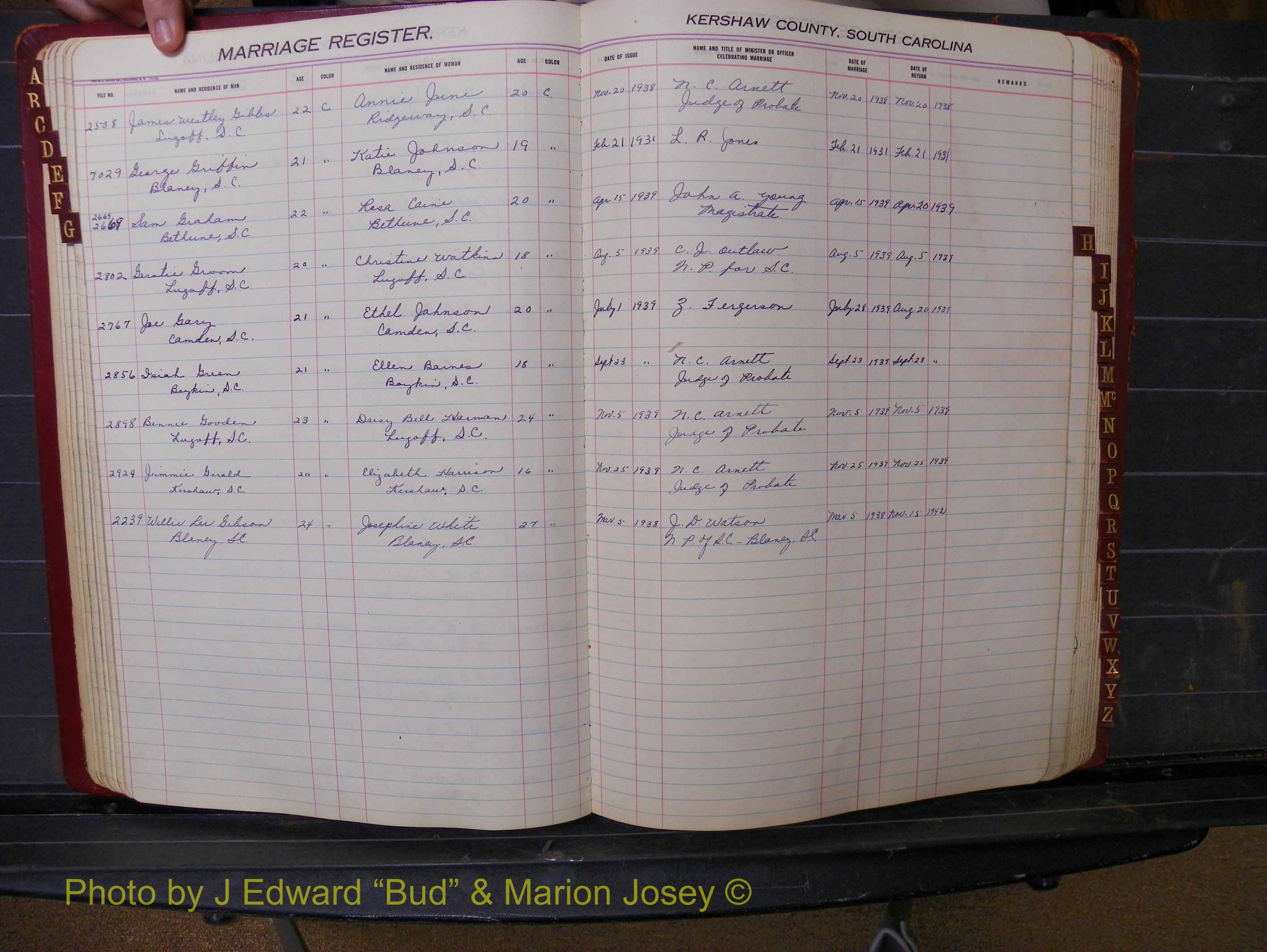 Kershaw Marriages, 1929-1940, Black Index G (150).JPG