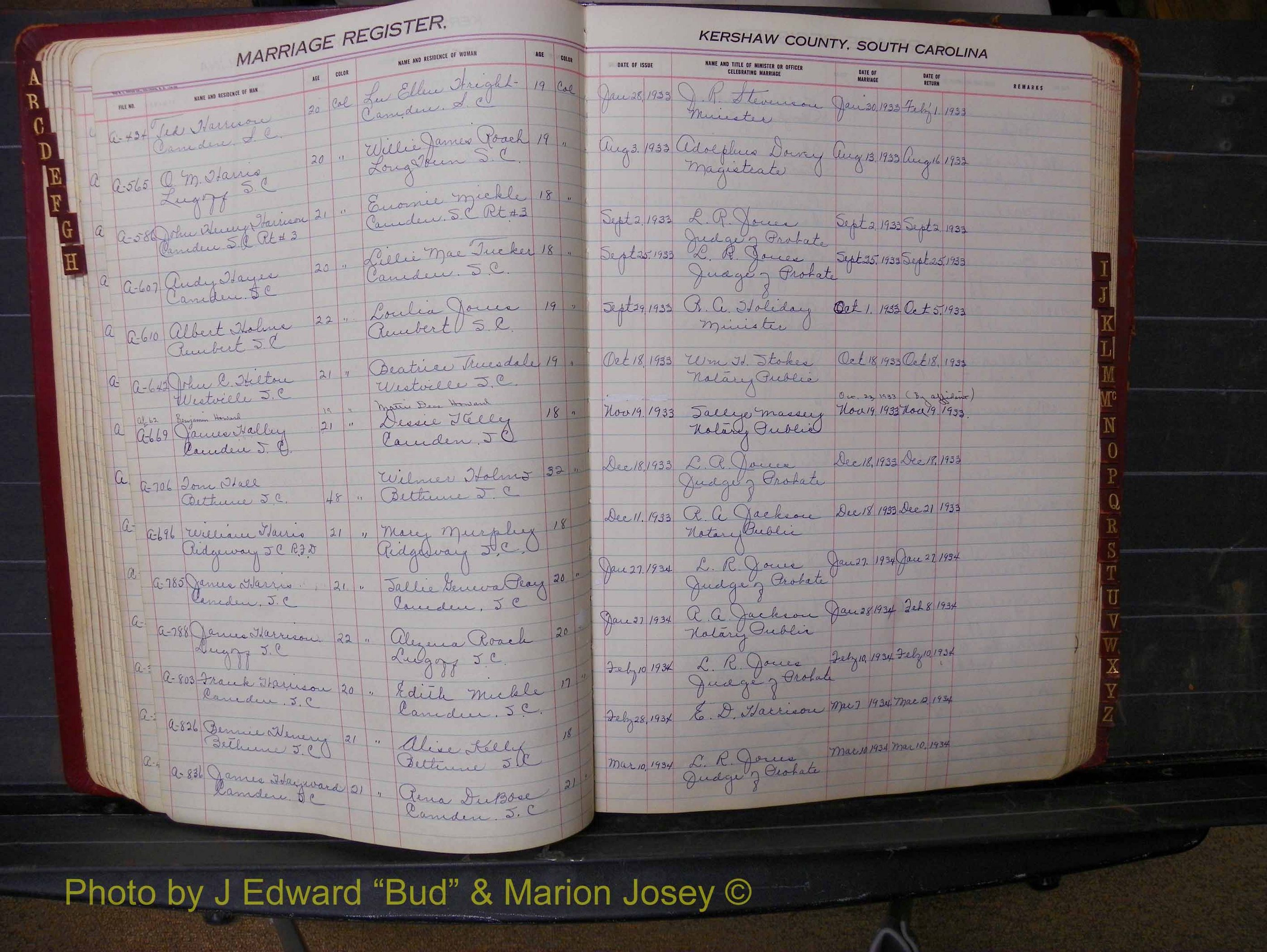 Kershaw Marriages, 1929-1940, Black Index H (152).JPG