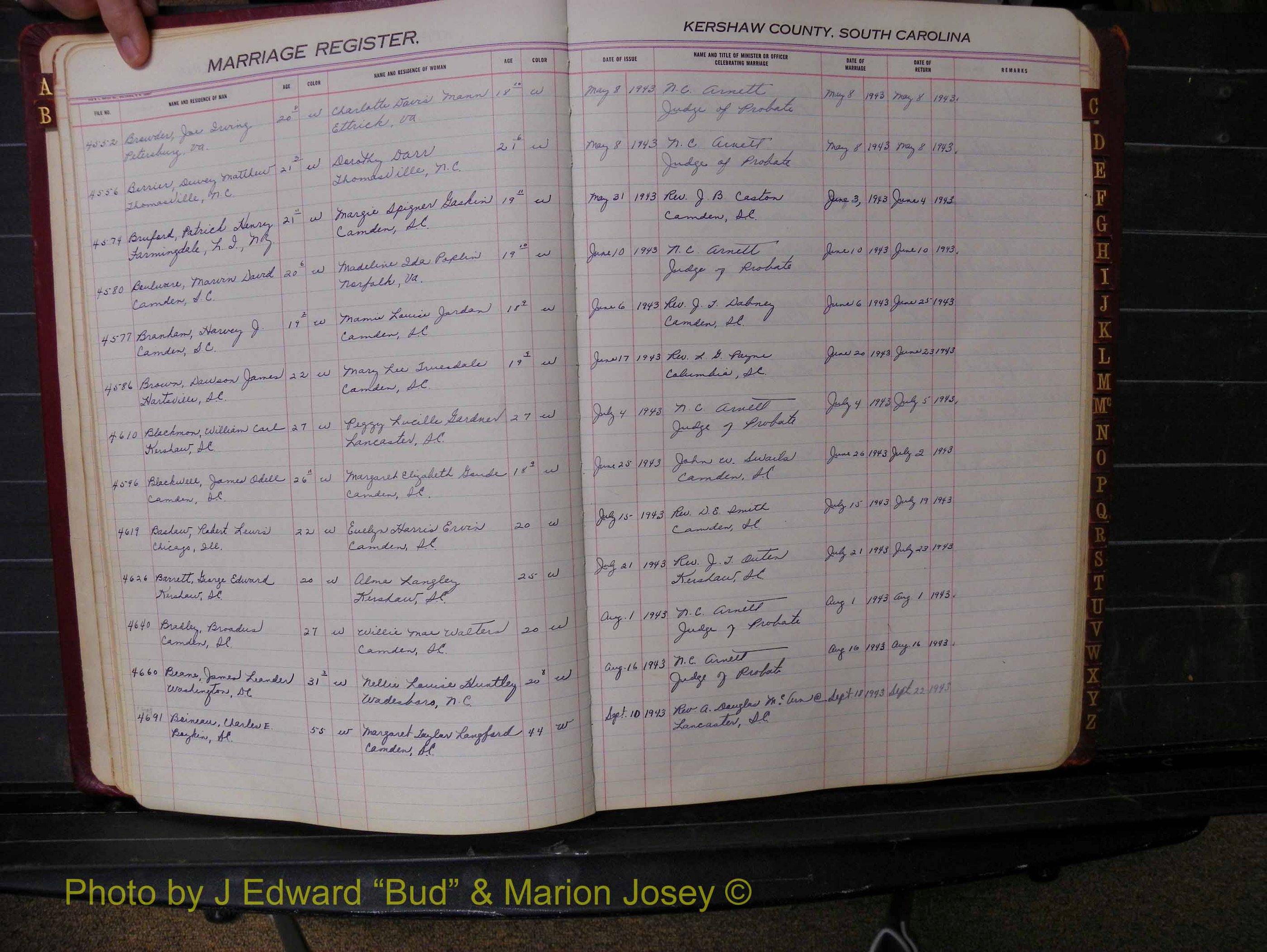 Kershaw Marriages, 1936-1944, White Index B (118).JPG