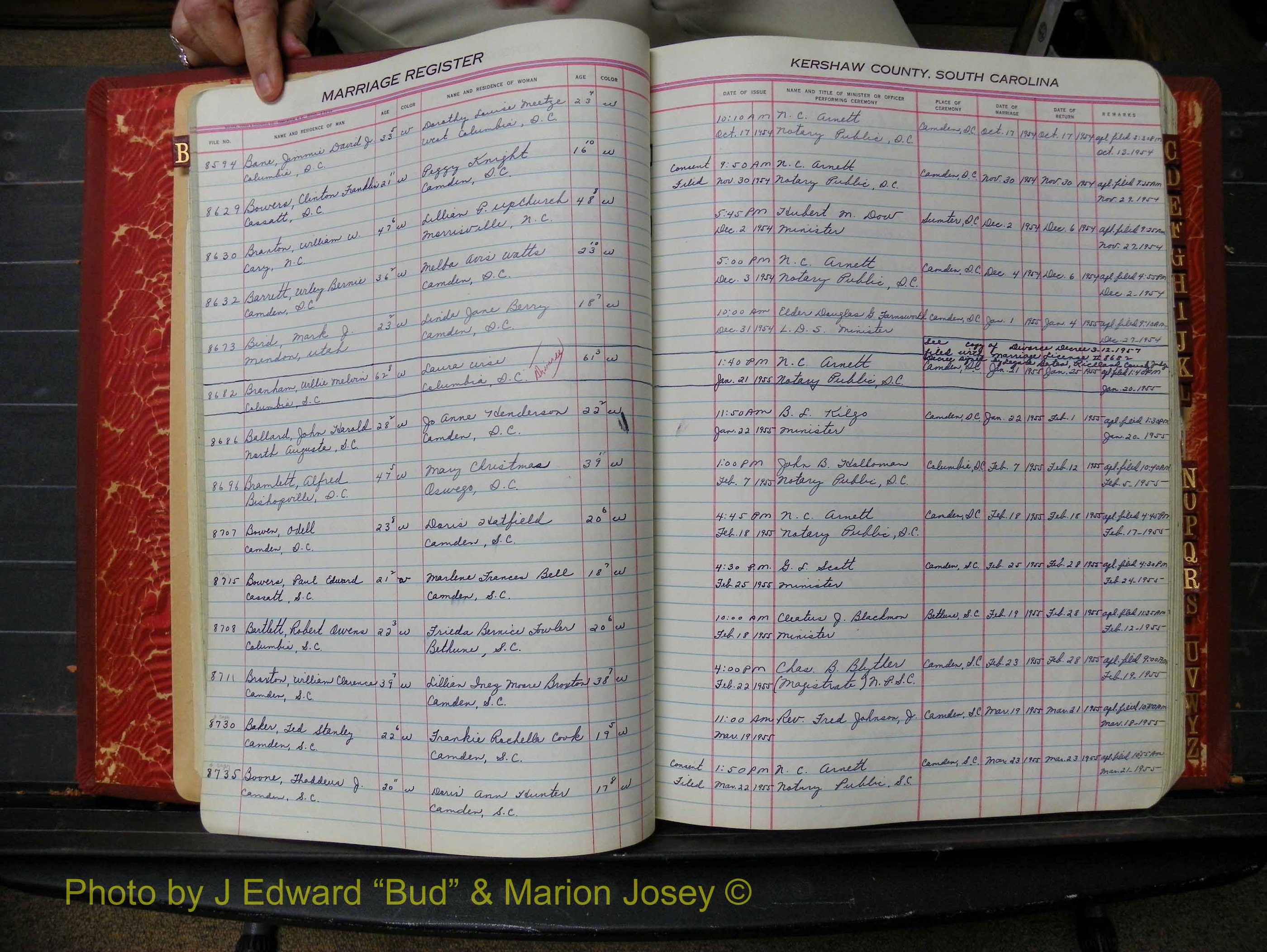 Kershaw Marriages, 1944-1960, White Index B (123).JPG