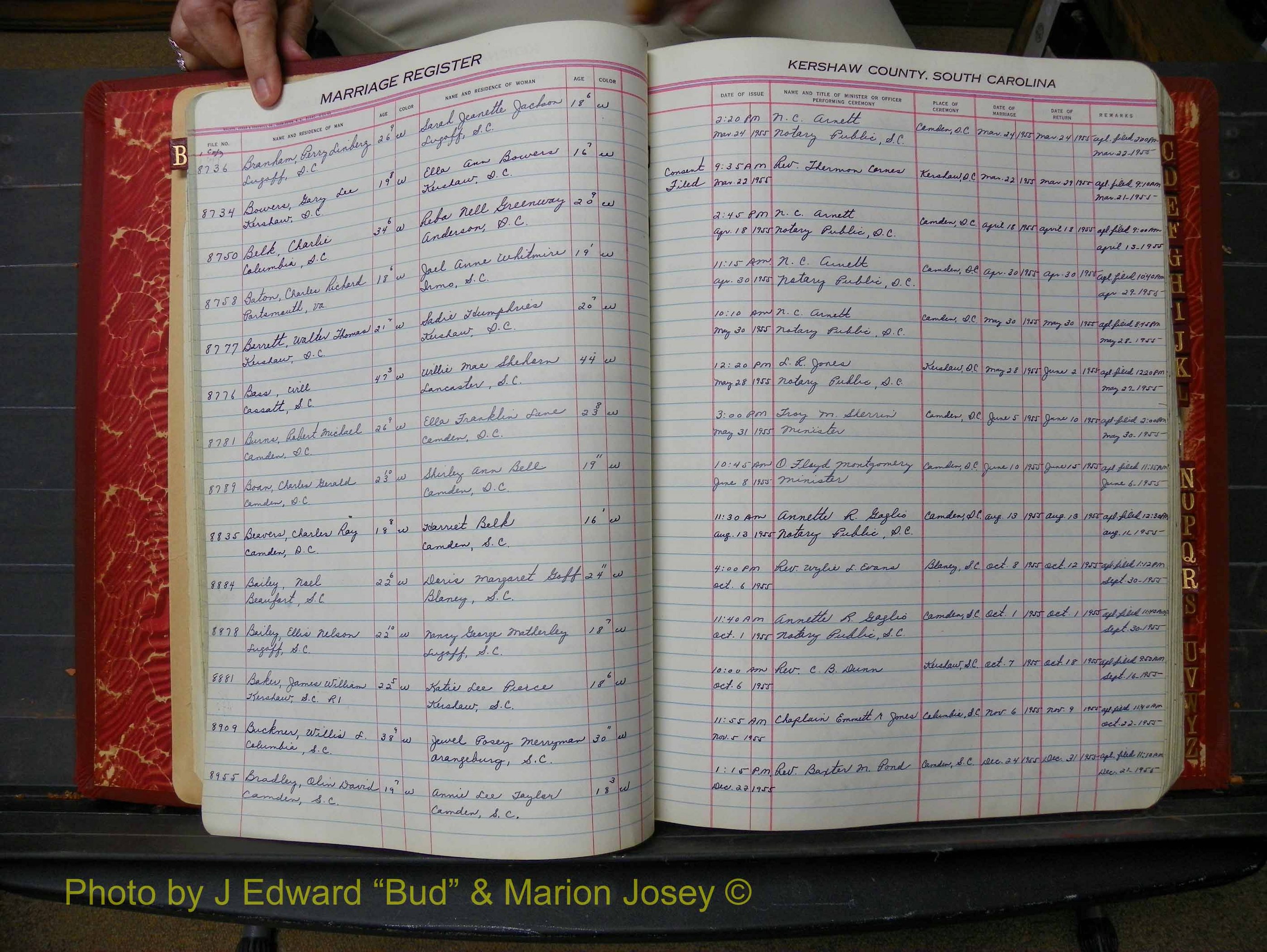 Kershaw Marriages, 1944-1960, White Index B (124).JPG