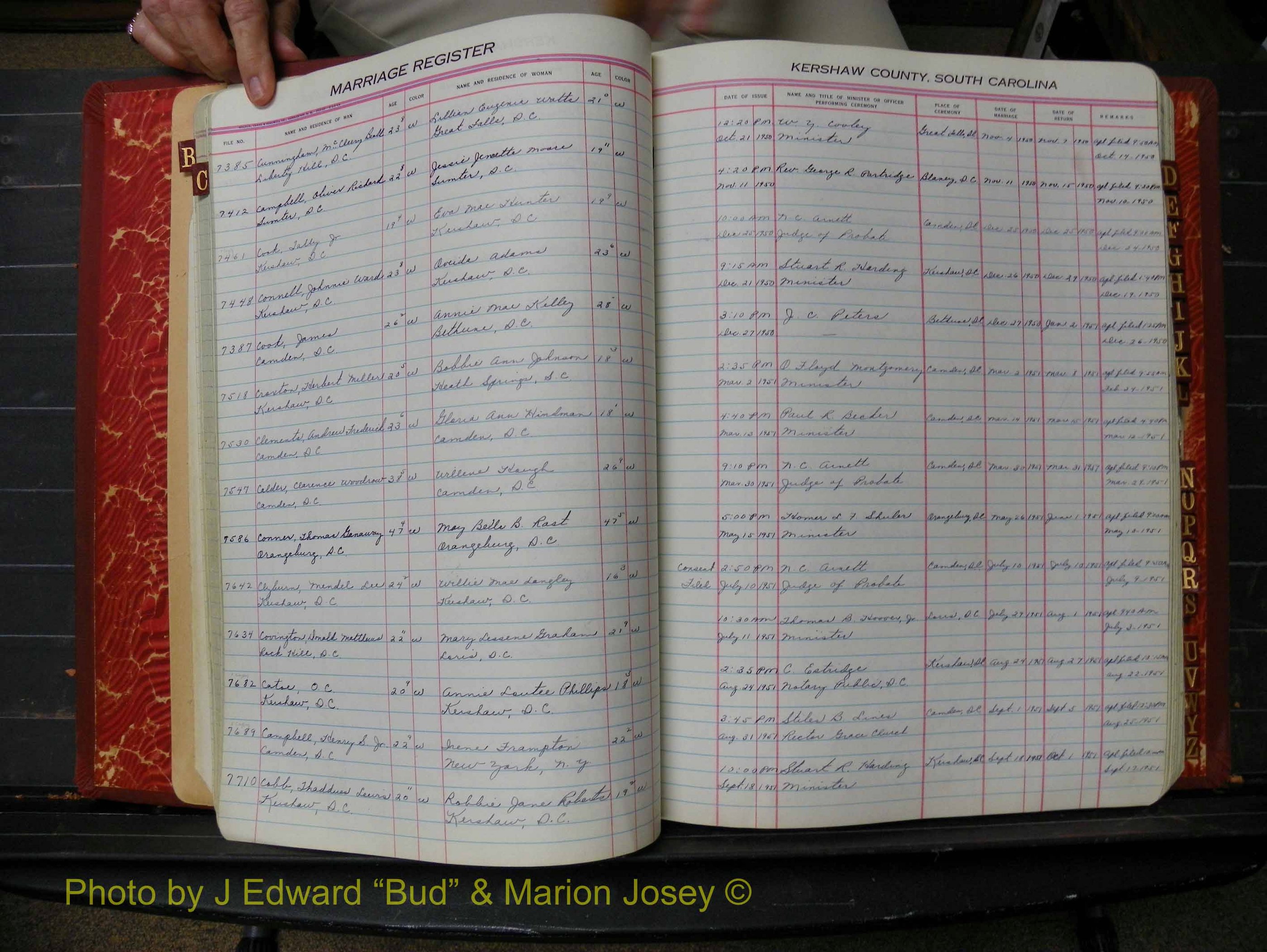 Kershaw Marriages, 1944-1960, White Index C (140).JPG