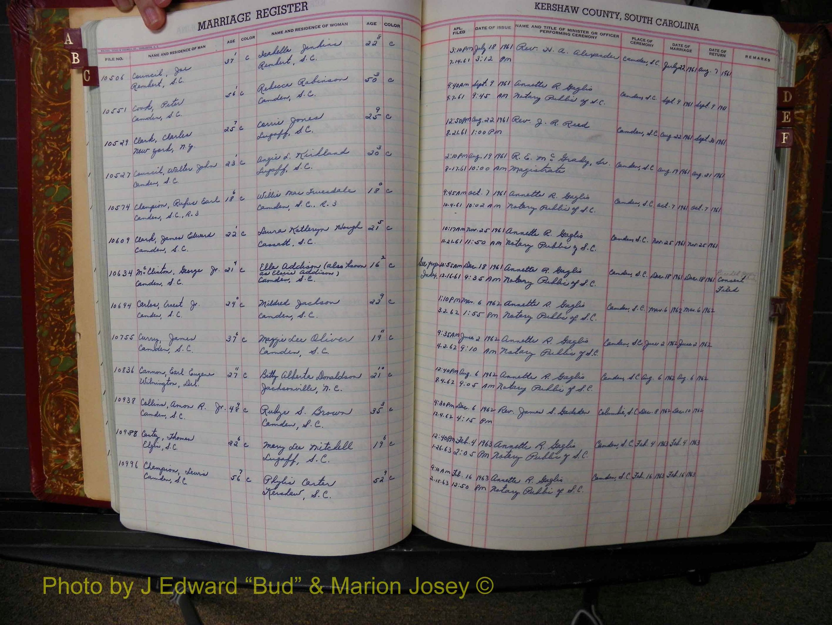 Kershaw Marriages, 1959-1981, Black Index C (133).JPG