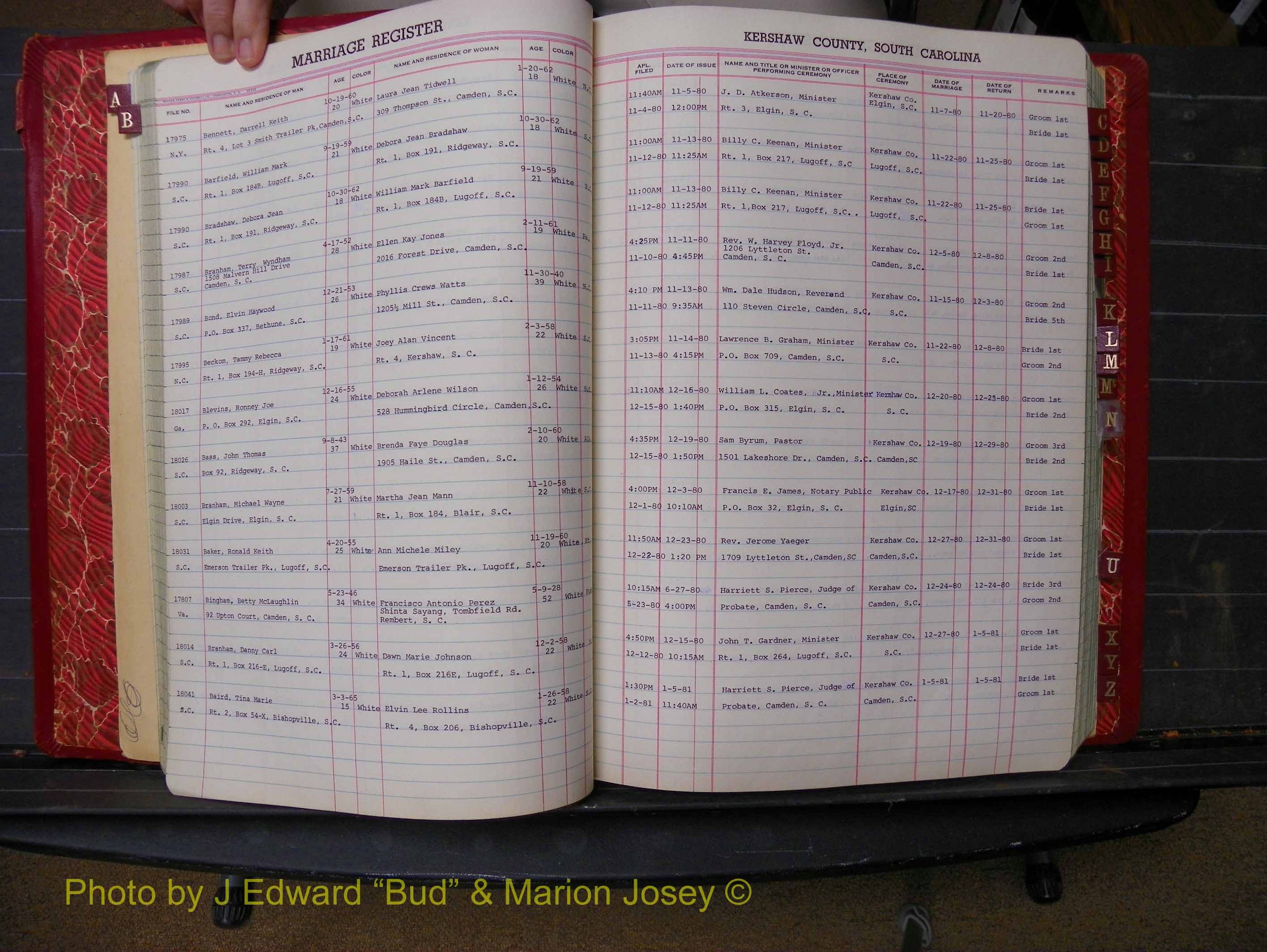 Kershaw Marriages, 1970-1981, White Index B (138).JPG