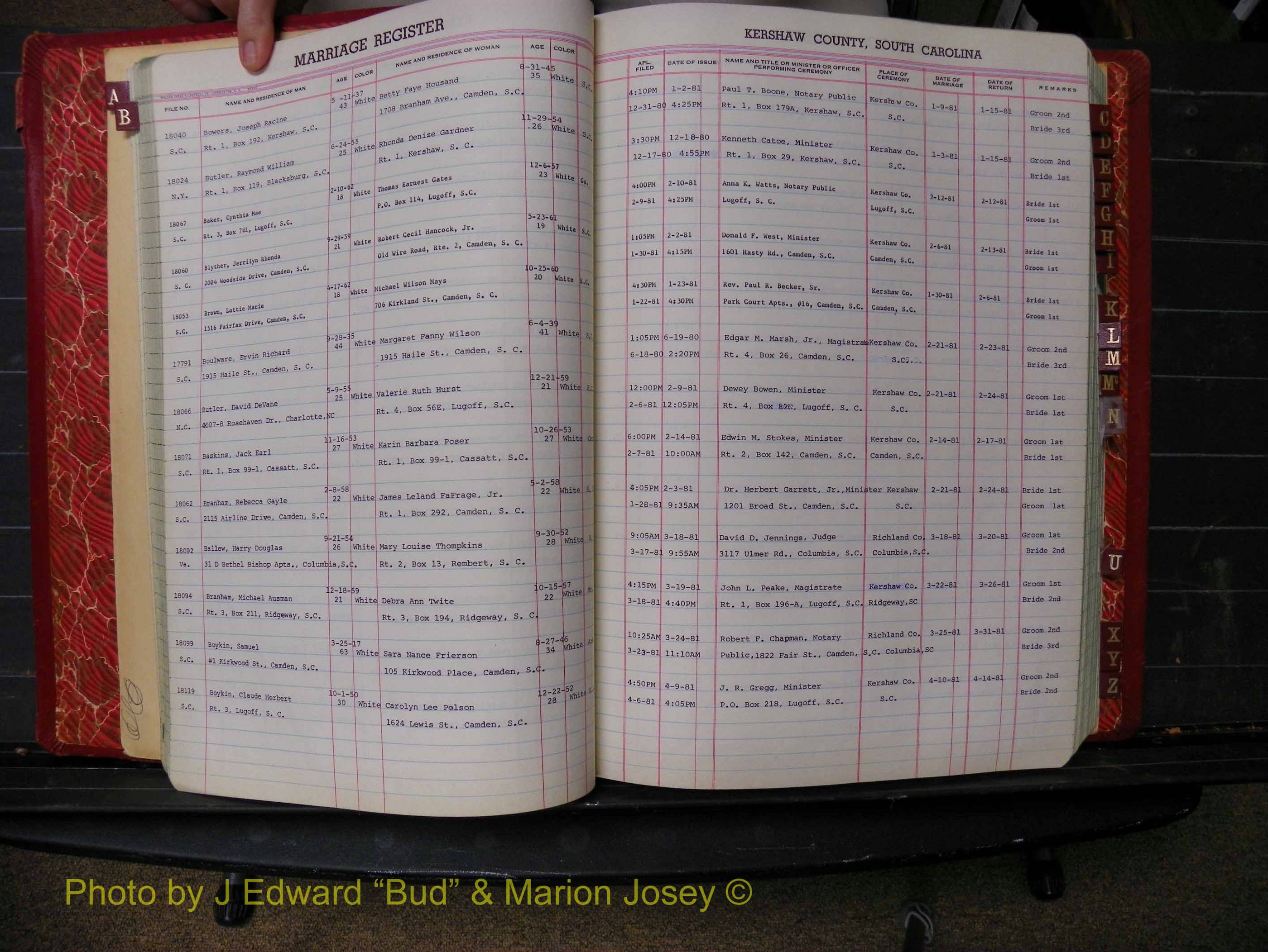 Kershaw Marriages, 1970-1981, White Index B (140).JPG