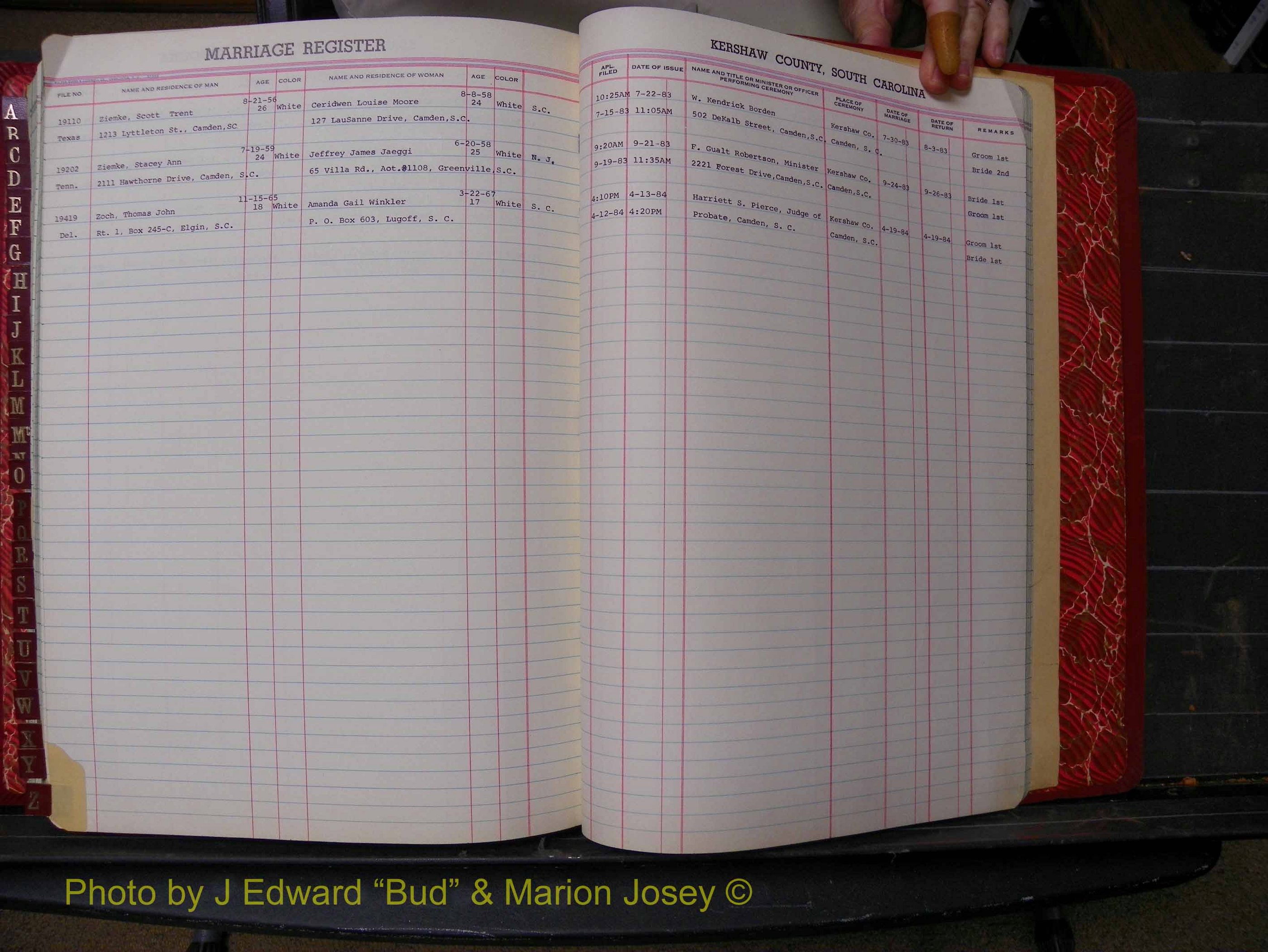 Kershaw Marriages, 1982-1985 Index Z (314).JPG