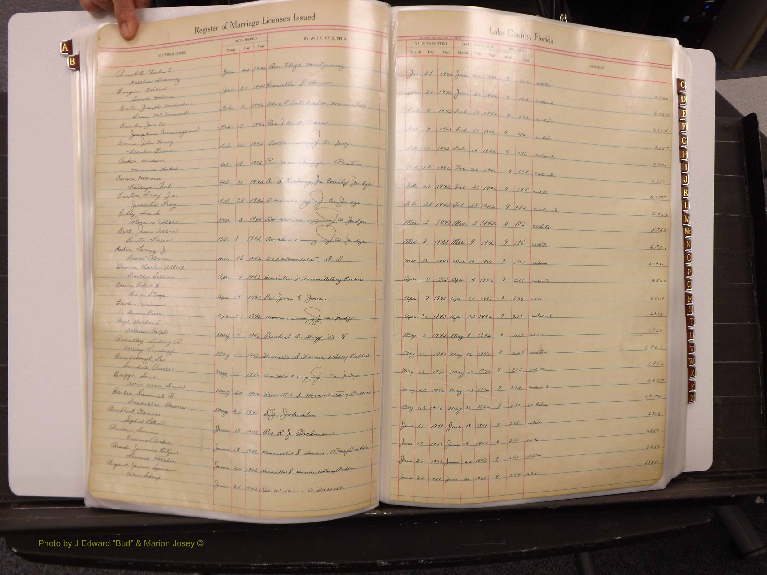Lake Co, FL Marriage Book 2, 1929-1944 Index B17.JPG