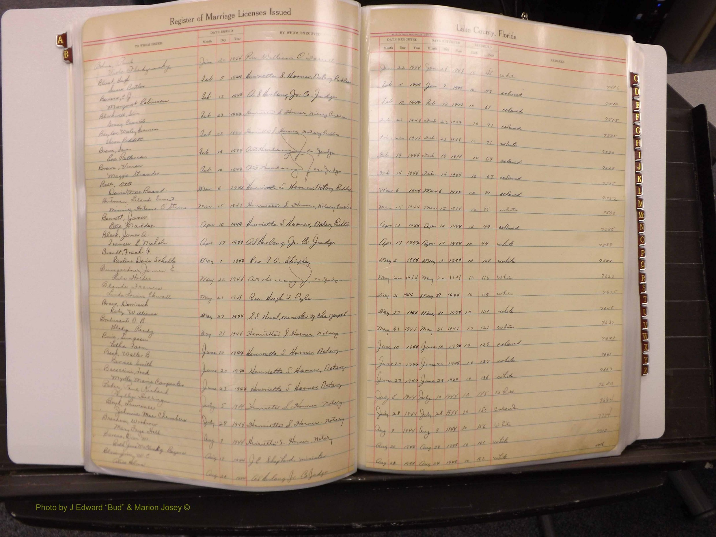 Lake Co, FL Marriage Book 2, 1929-1944 Index B20.JPG