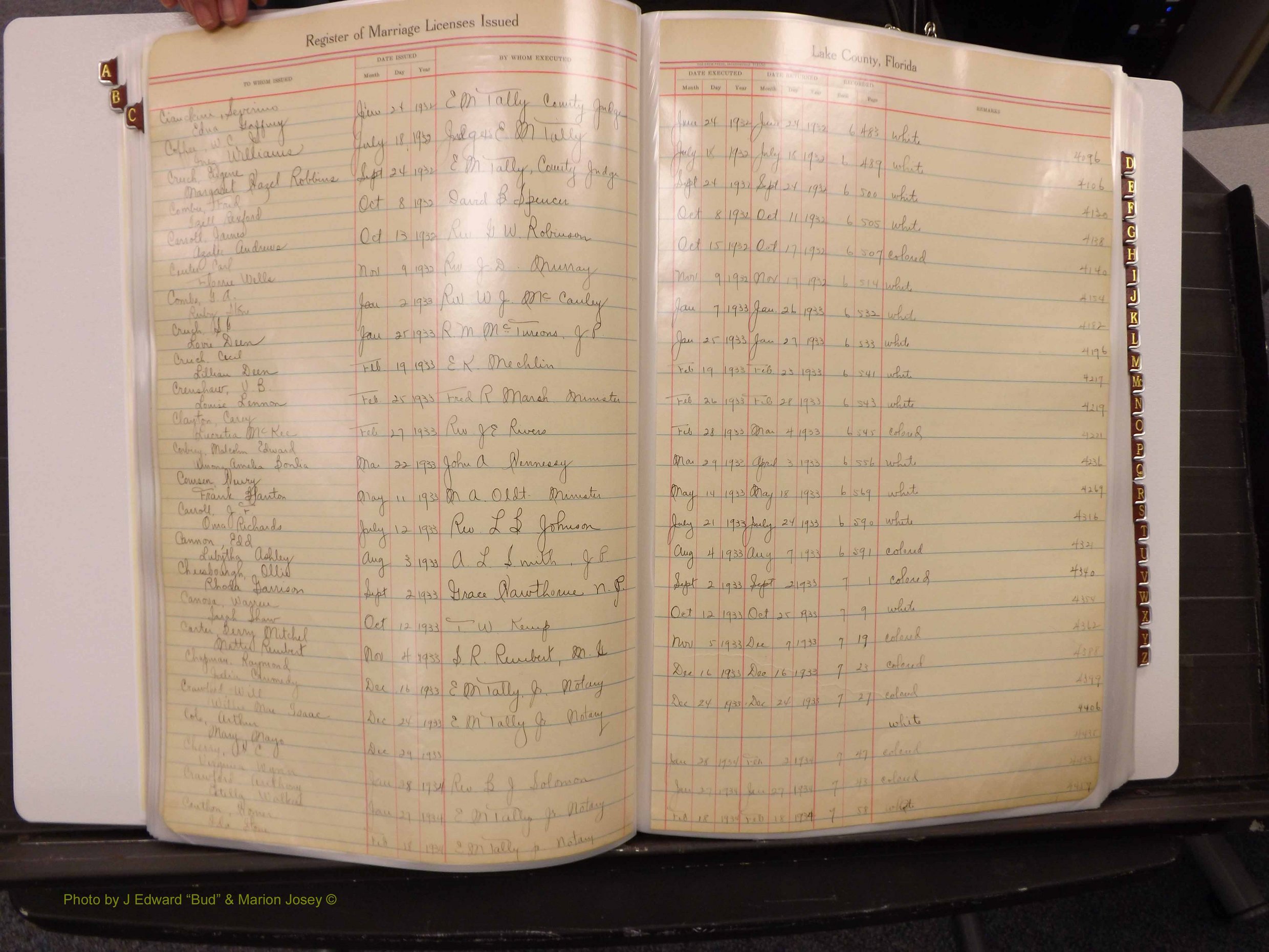 Lake Co, FL Marriage Book 2, 1929-1944 Index C3.JPG