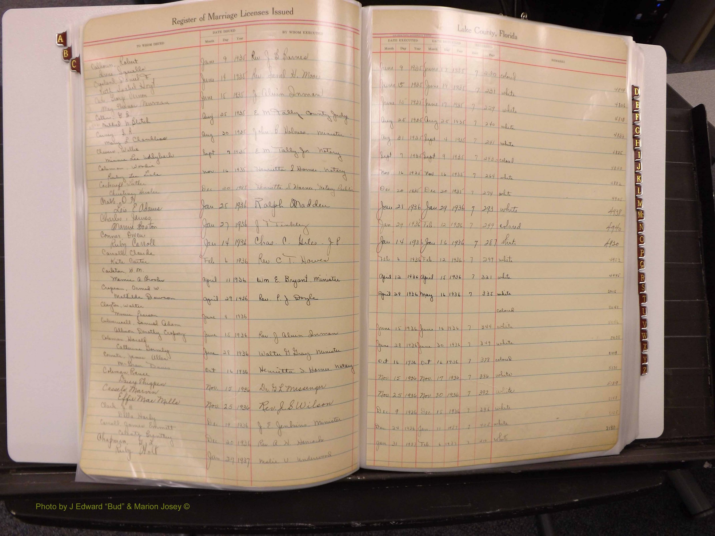 Lake Co, FL Marriage Book 2, 1929-1944 Index C7.JPG
