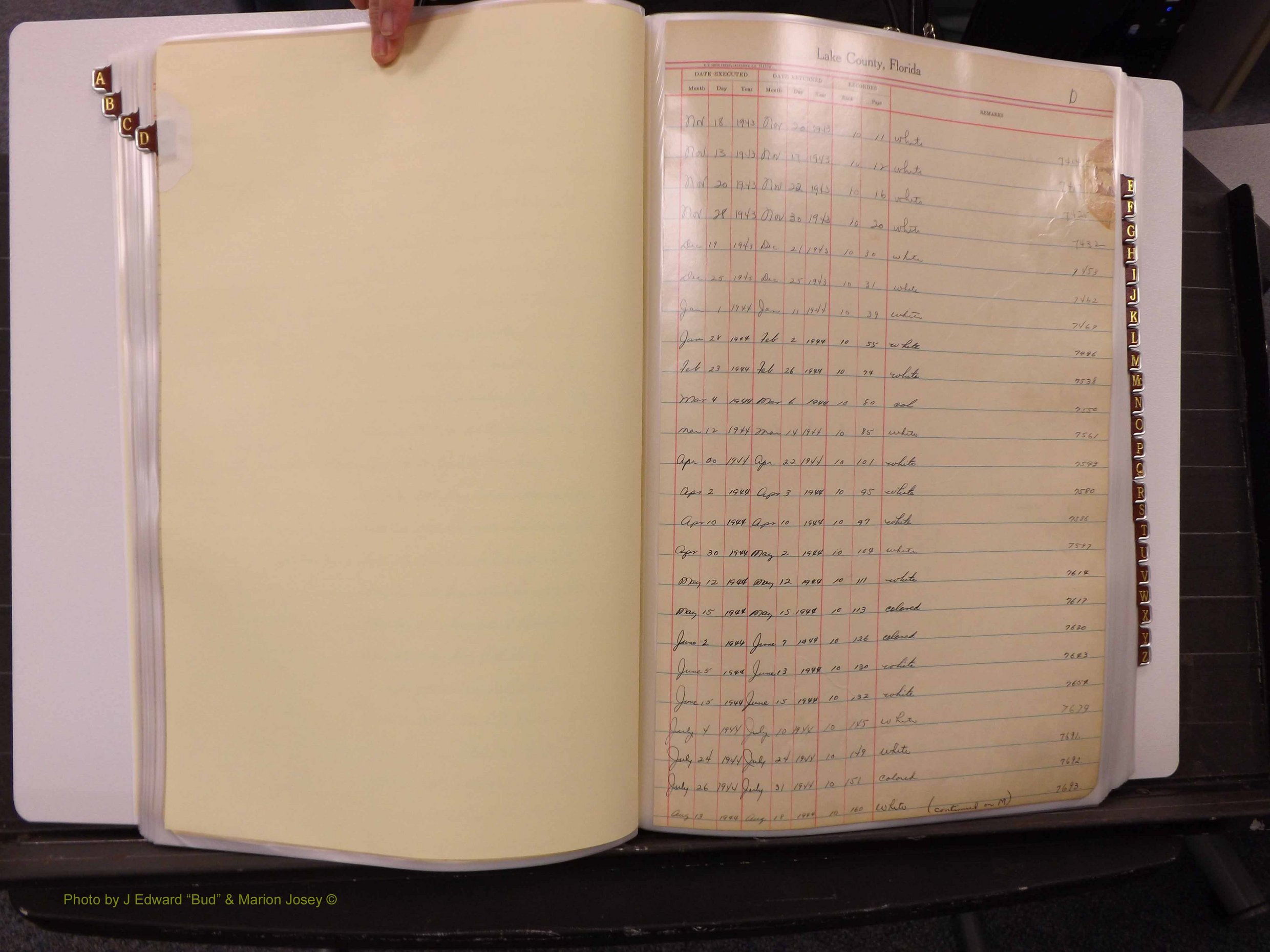 Lake Co, FL Marriage Book 2, 1929-1944 Index D1.JPG