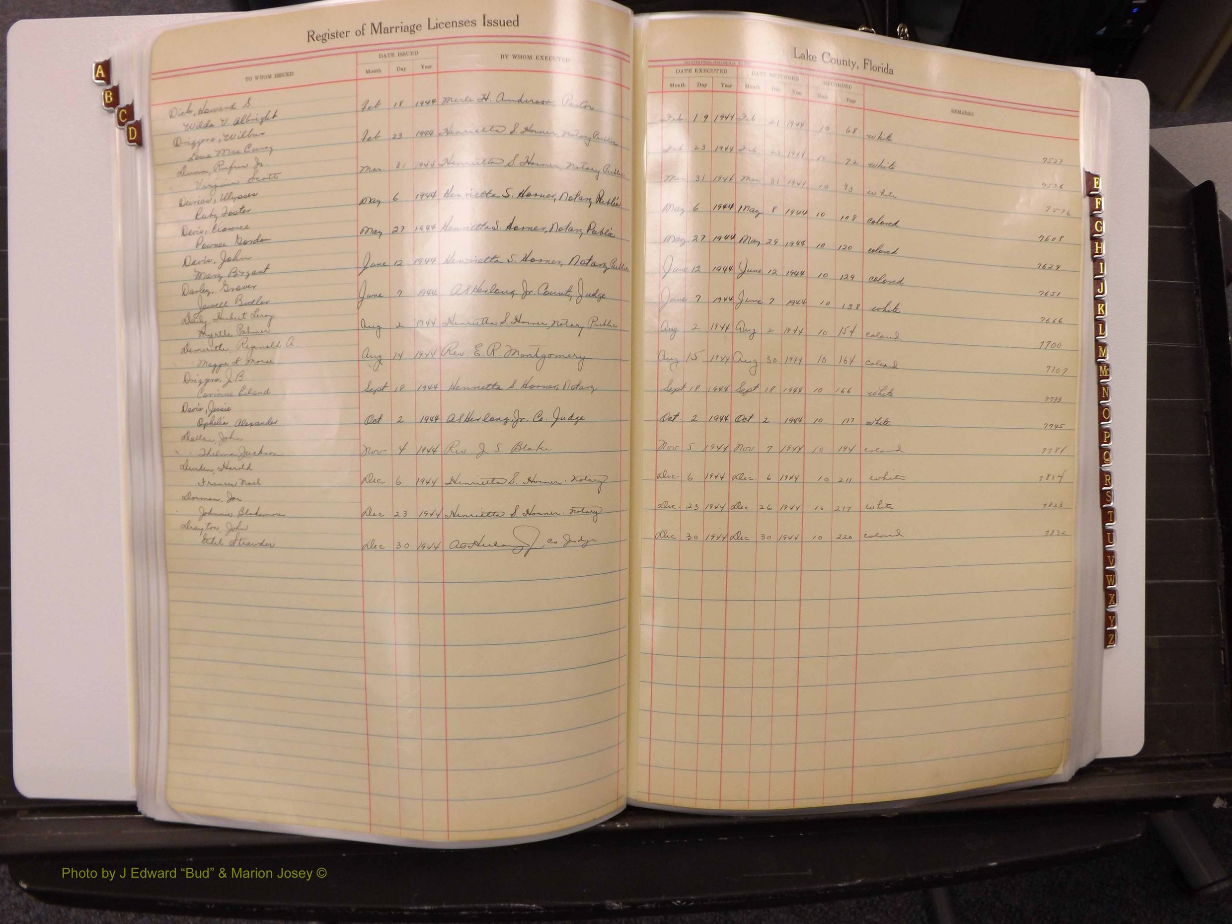 Lake Co, FL Marriage Book 2, 1929-1944 Index D10.JPG