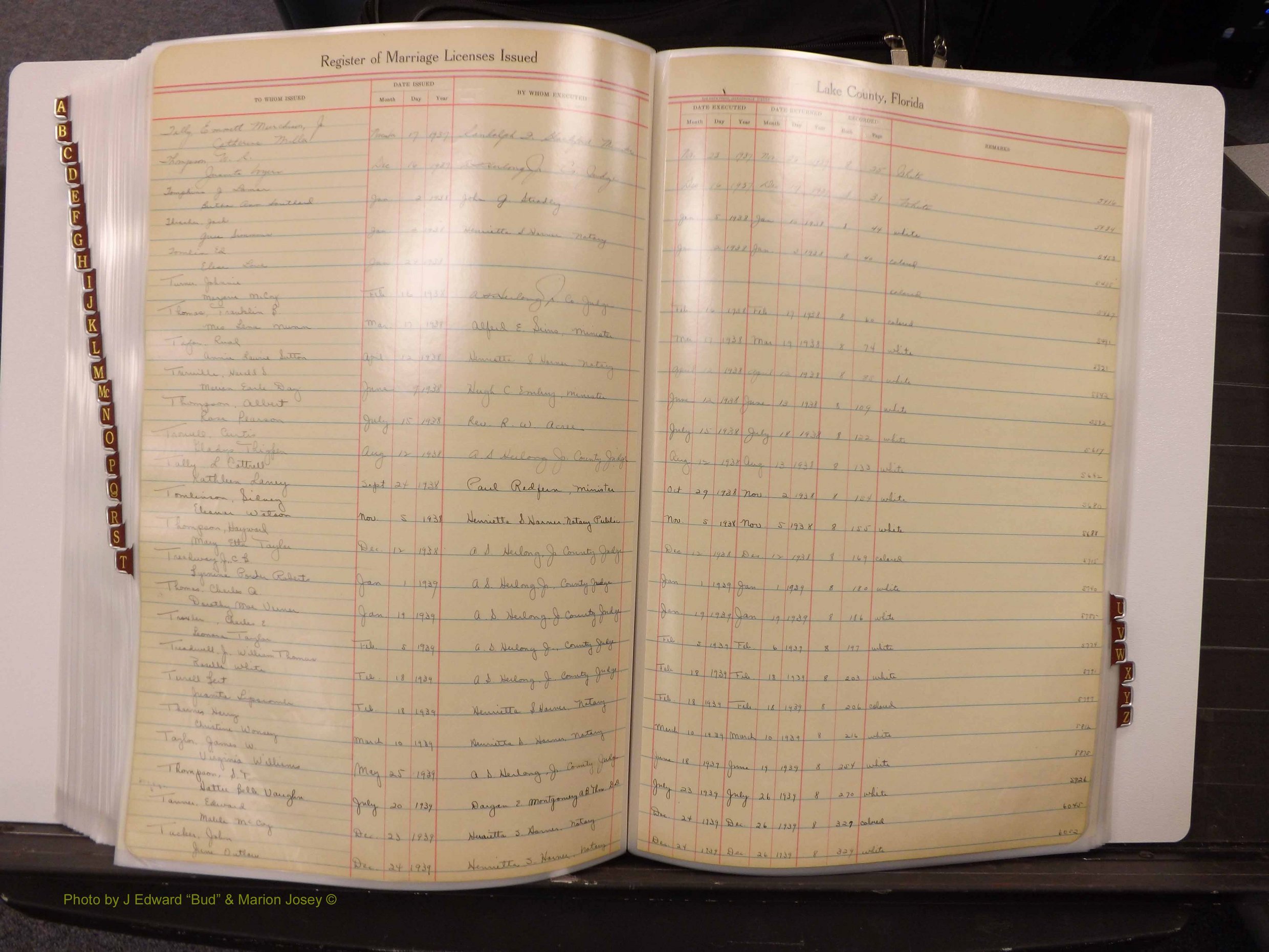 Lake Co, FL Marriage Book 2, 1929-1944 Index T4.JPG