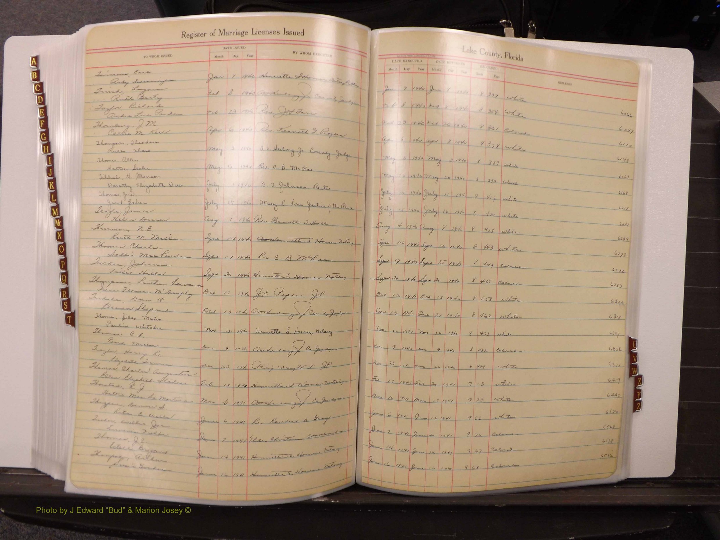 Lake Co, FL Marriage Book 2, 1929-1944 Index T5.JPG