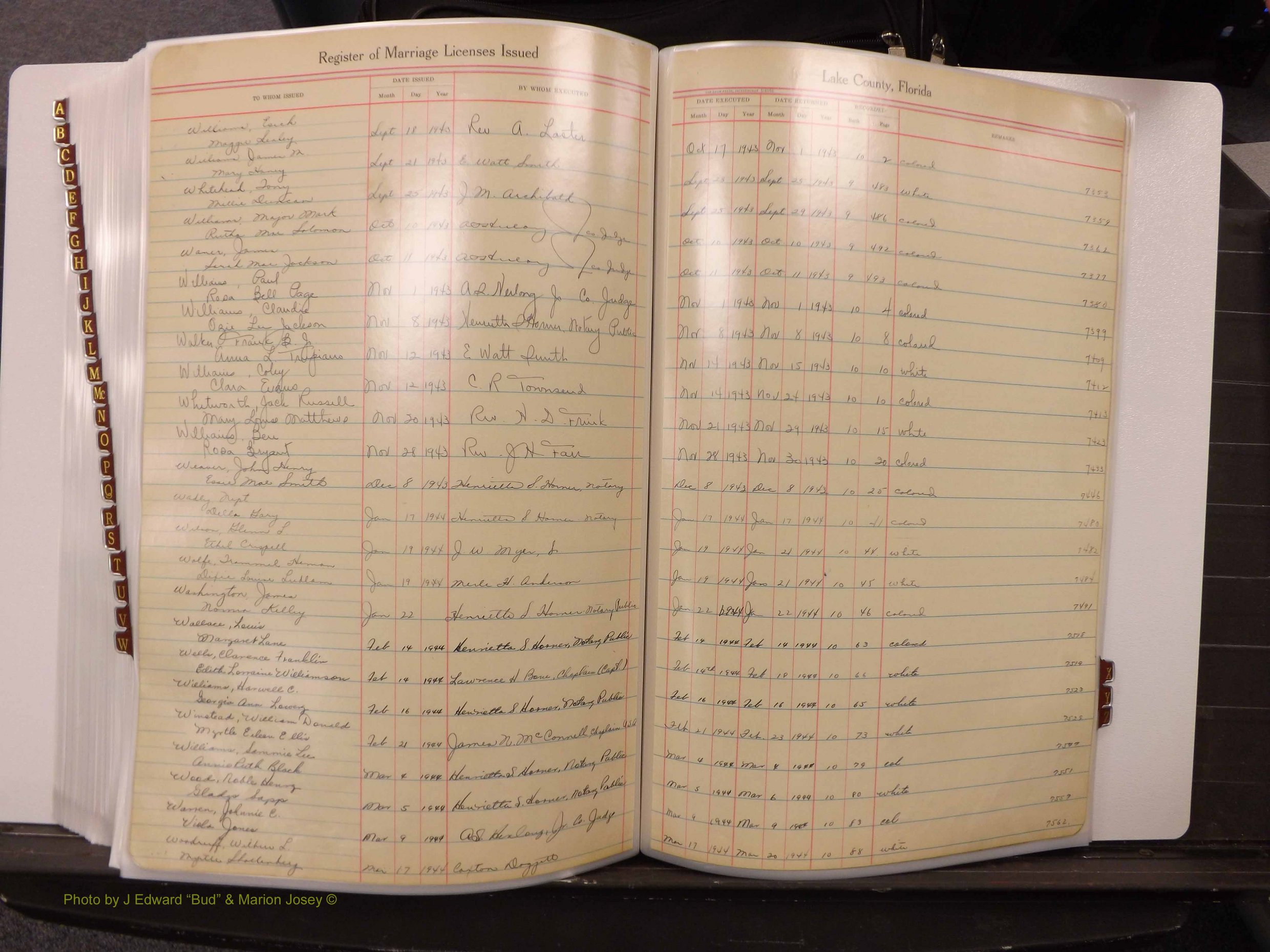 Lake Co, FL Marriage Book 2, 1929-1944 Index W16.JPG
