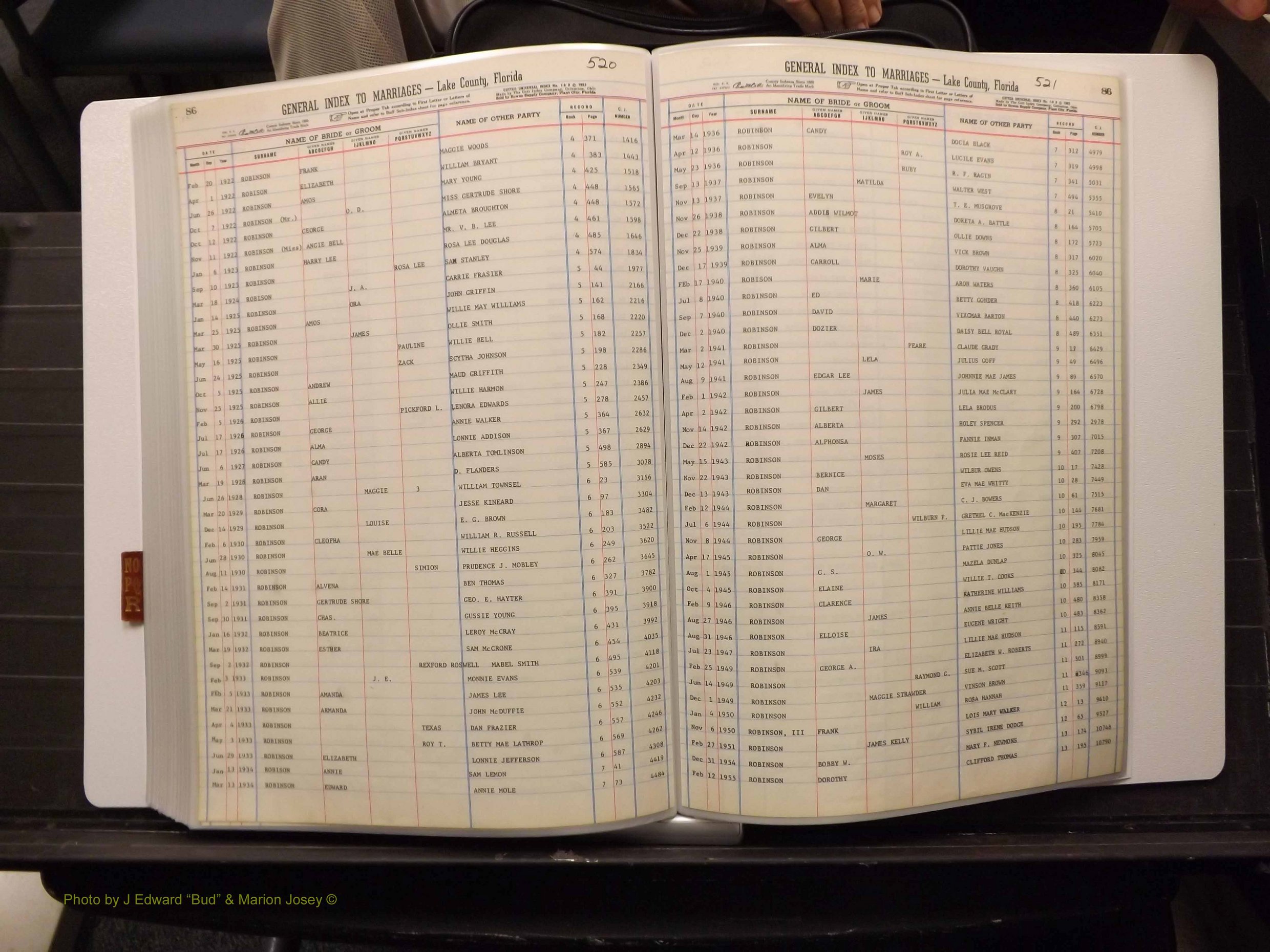 Lake Co, FL Marriage Index N-O-P-Q-R, 1889-1986 (236).JPG