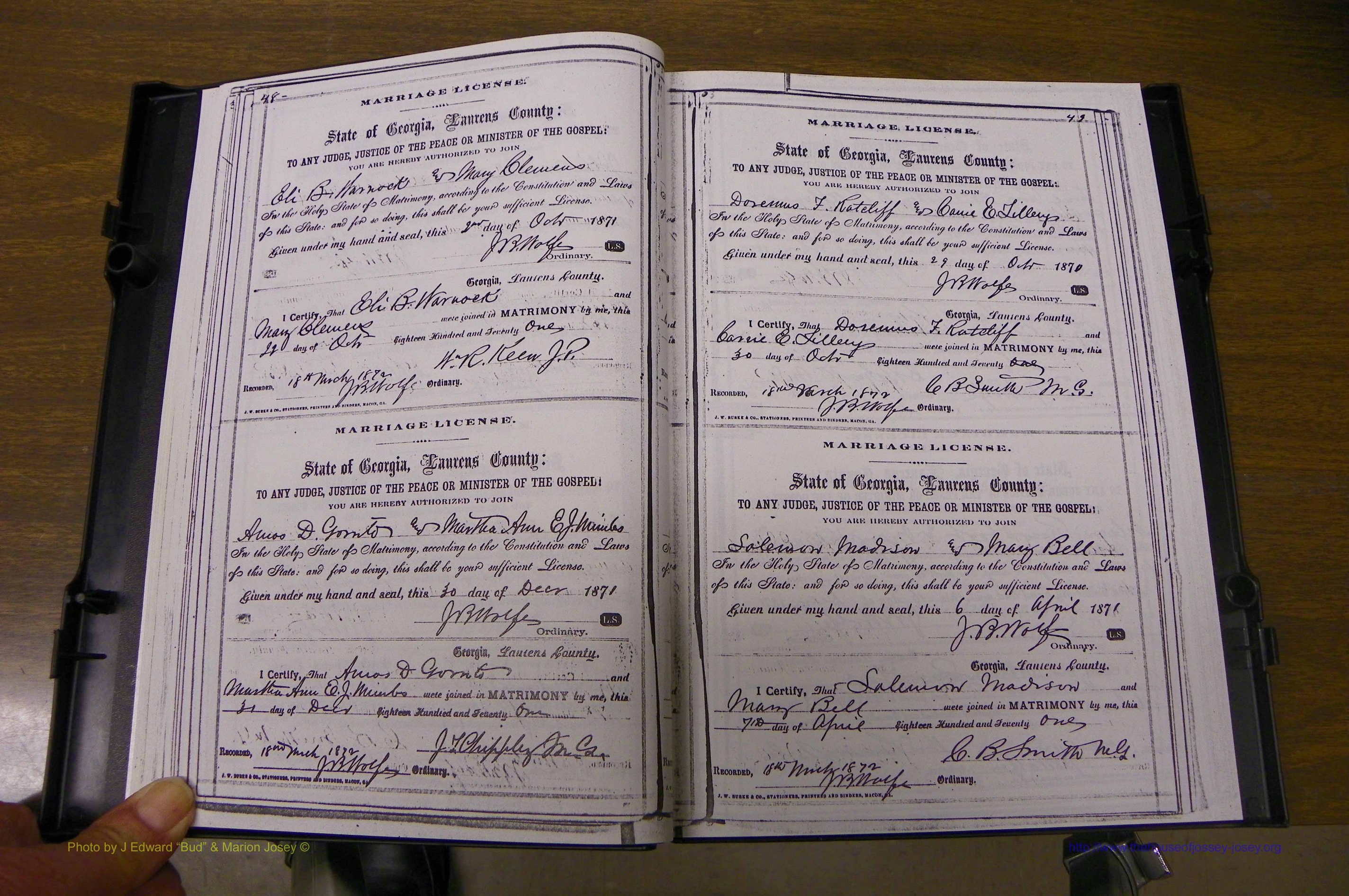 Laurens Co, GA, Marriages 1870 - 1879, P 048-049.JPG