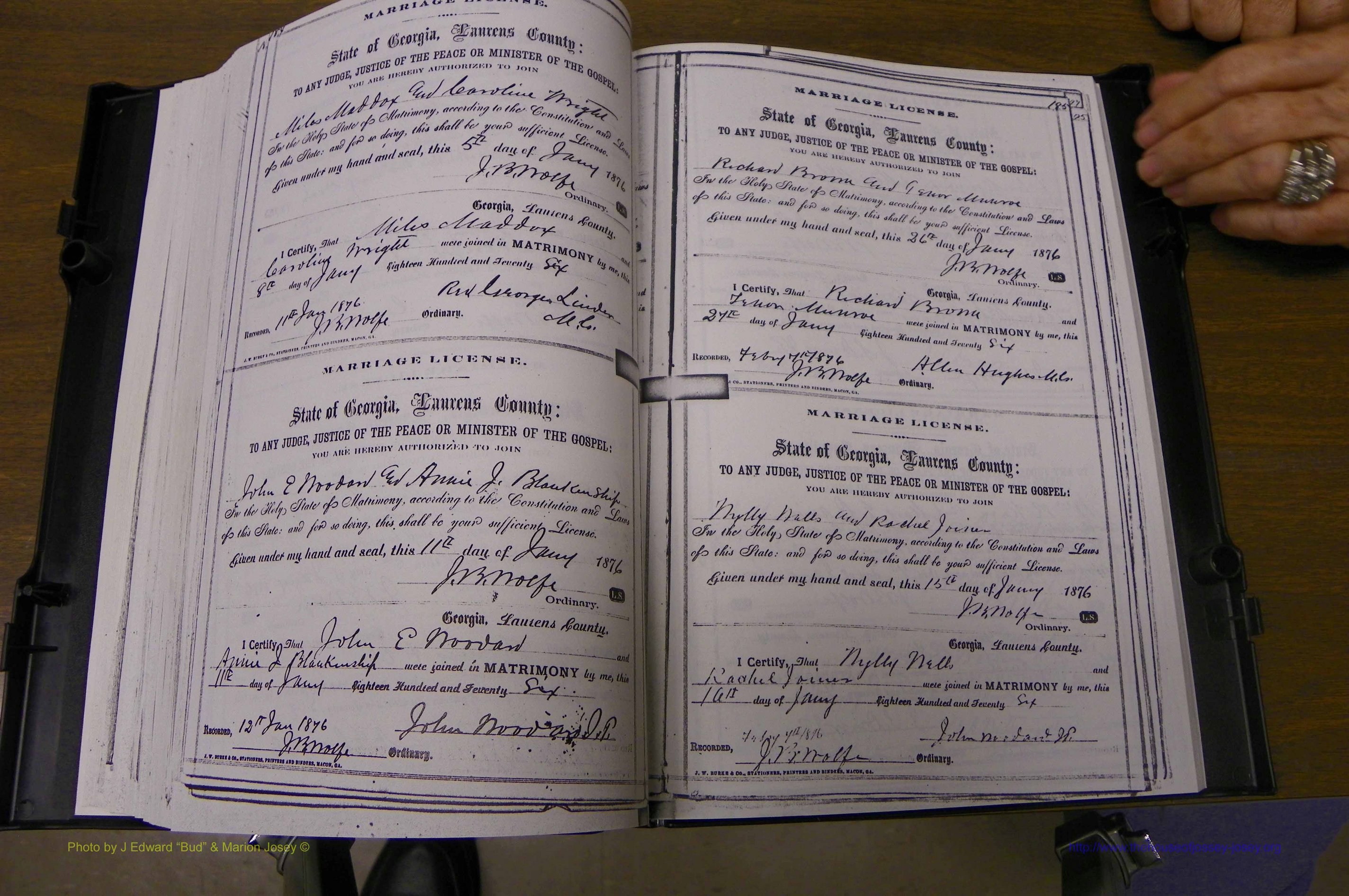 Laurens Co, GA, Marriages 1870 - 1879, P 184-185.JPG