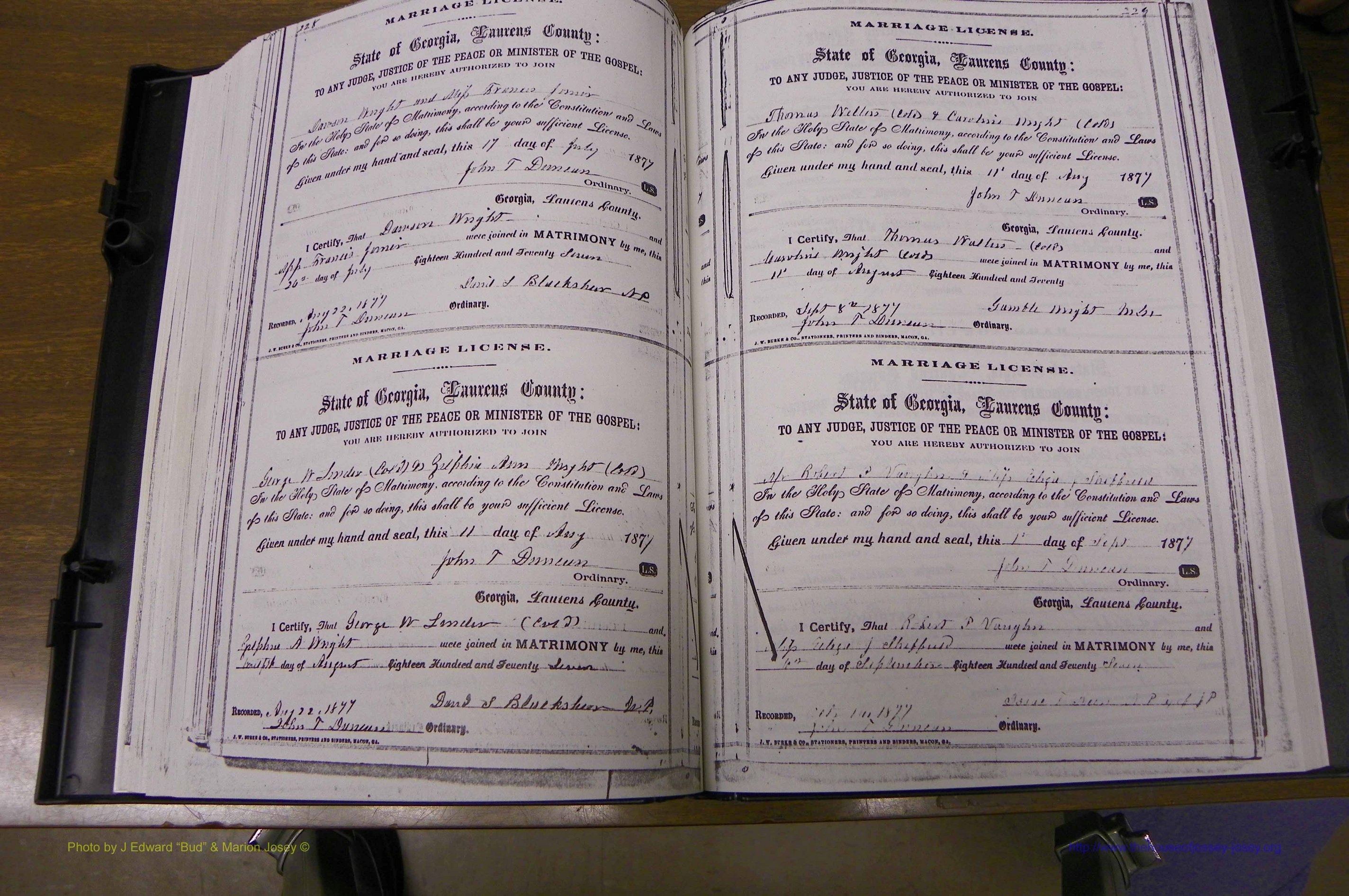 Laurens Co, GA, Marriages 1870 - 1879, P 228-229.JPG