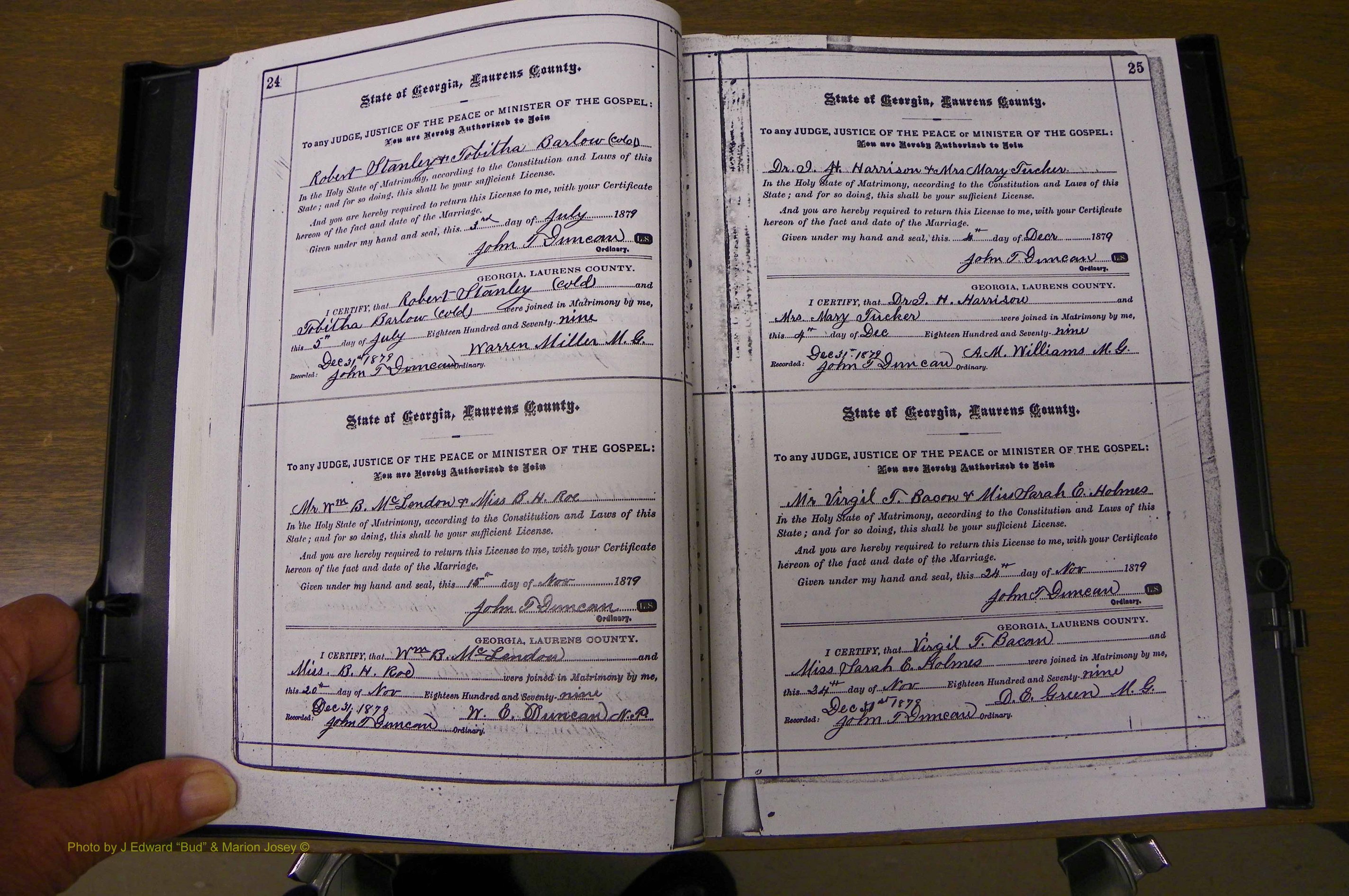 Laurens Co, GA, Marriages 1879 - 1886, P 024-025.JPG