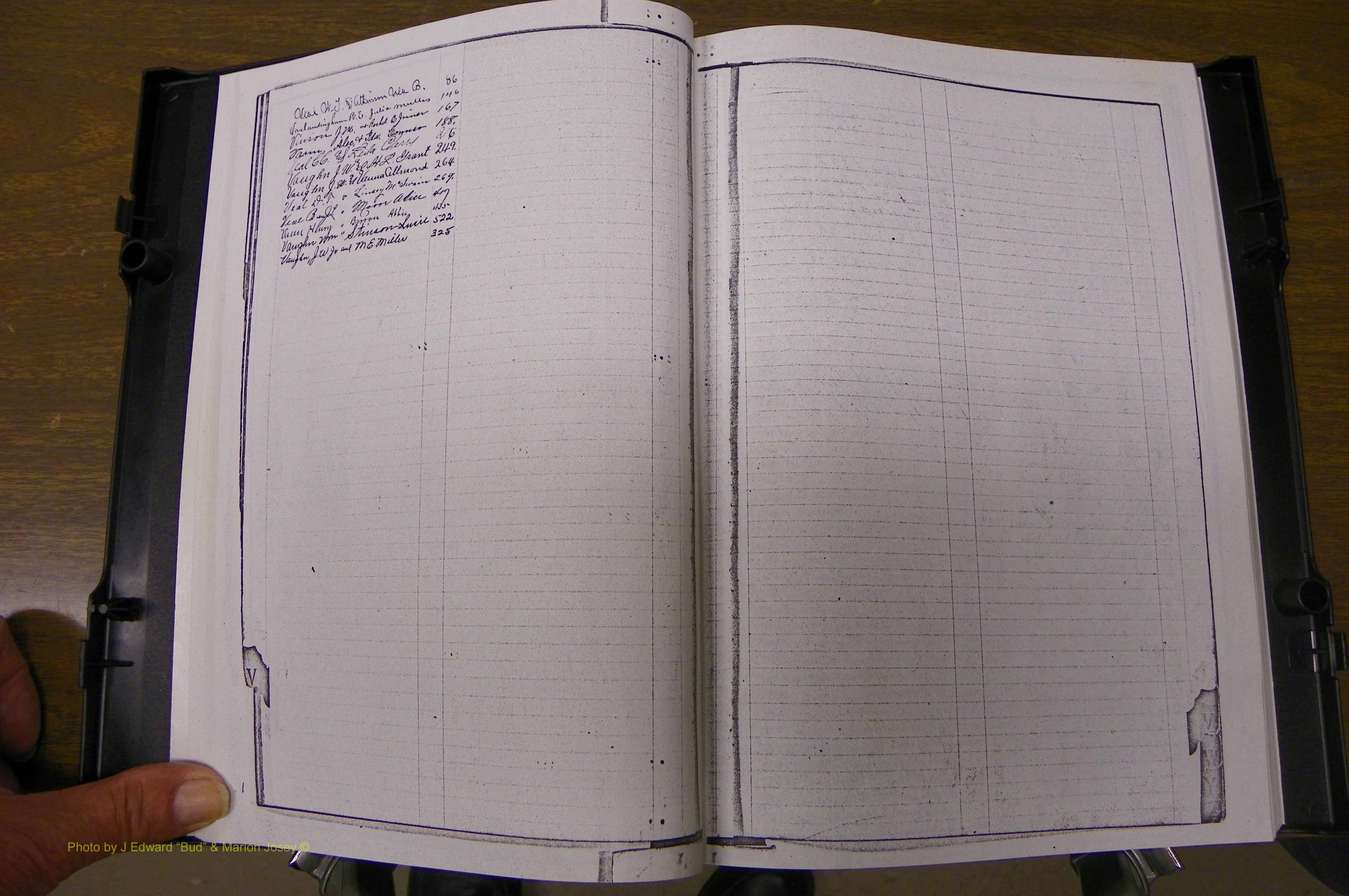 Laurens Co, GA, Marriages Book L, 1892 - 1906, Index V.JPG