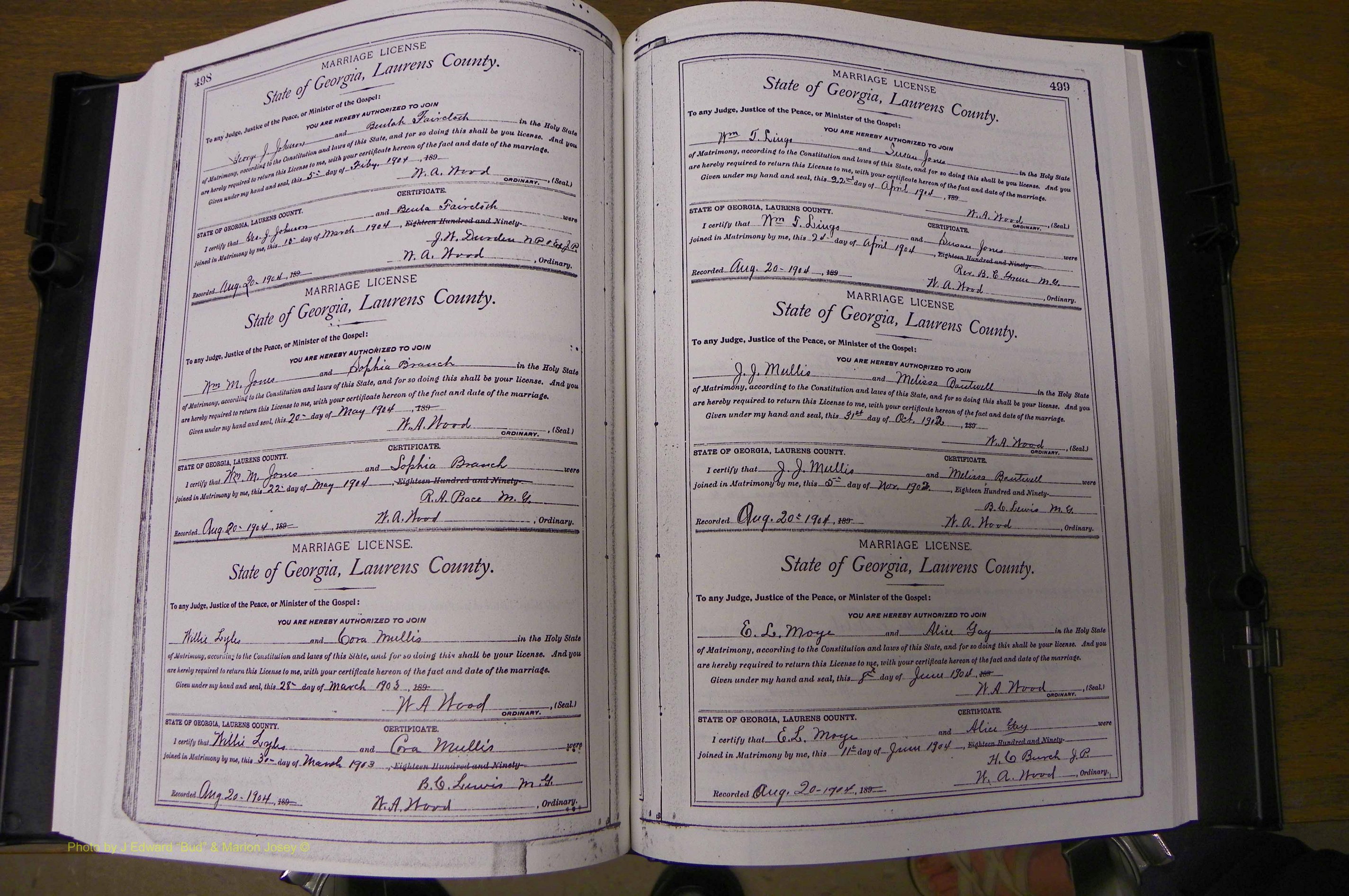 Laurens Co, GA, Marriages Book L, 1892 - 1906, P 498-499.JPG