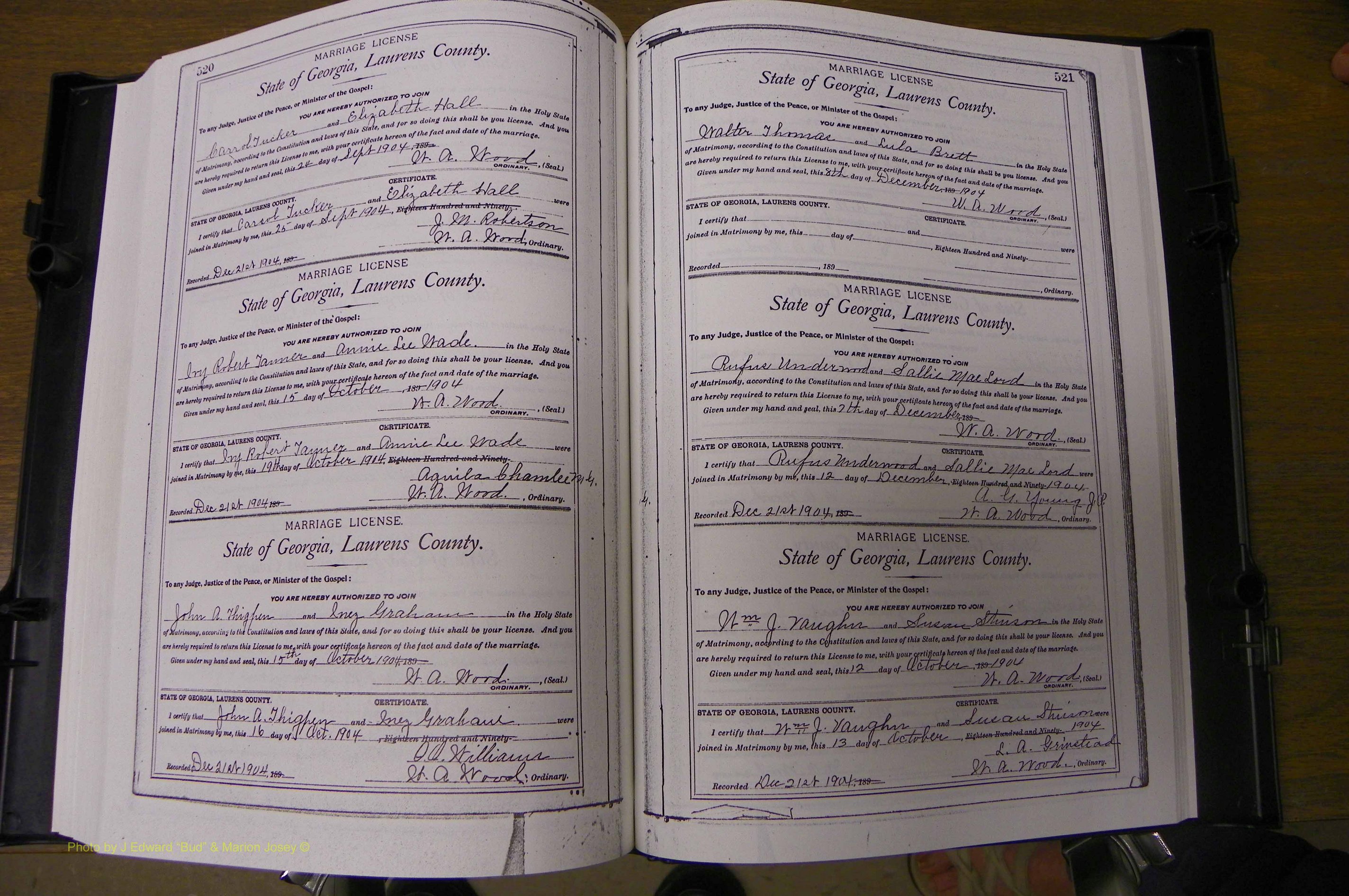 Laurens Co, GA, Marriages Book L, 1892 - 1906, P 520-521.JPG