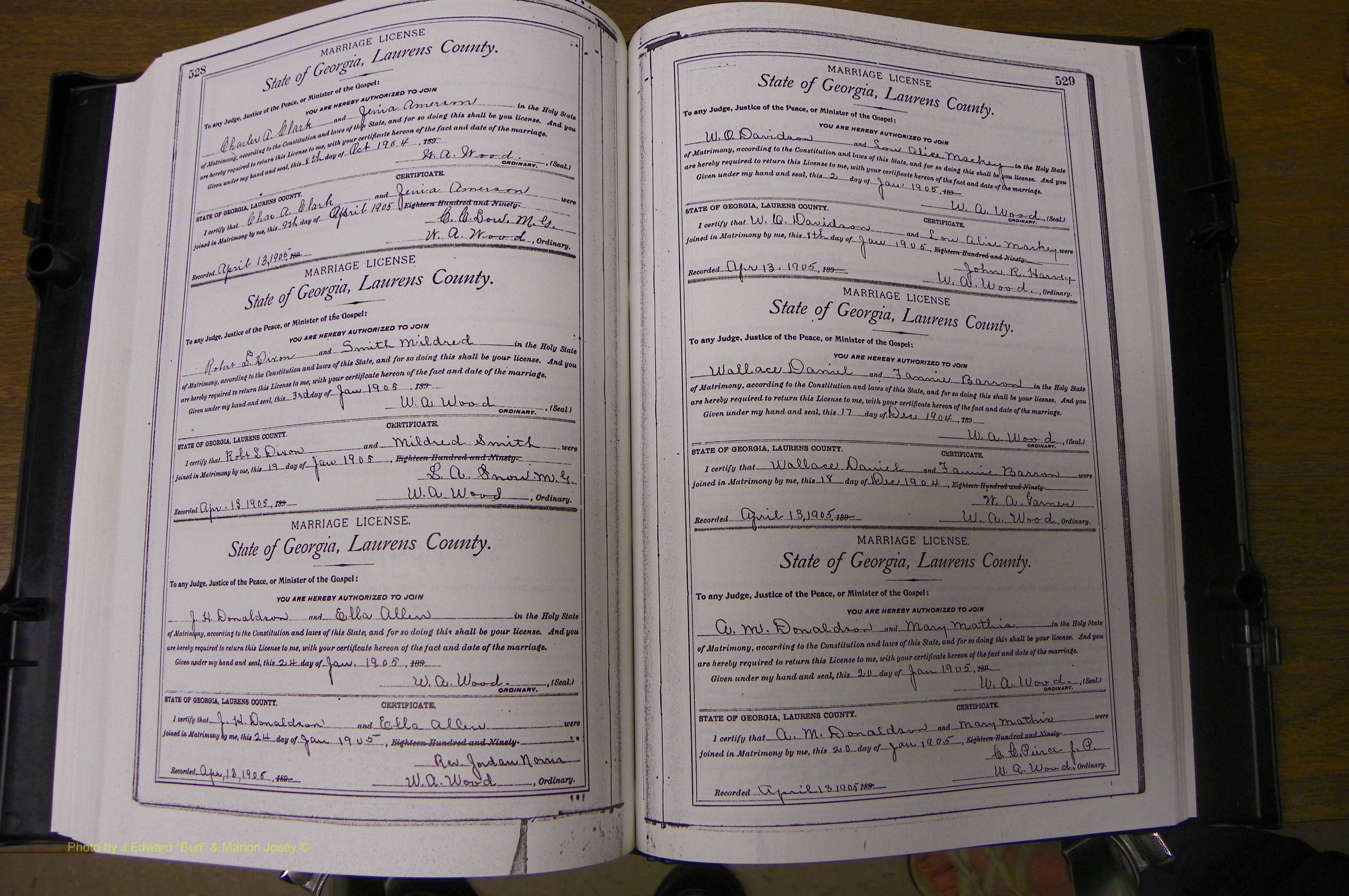 Laurens Co, GA, Marriages Book L, 1892 - 1906, P 528-529.JPG