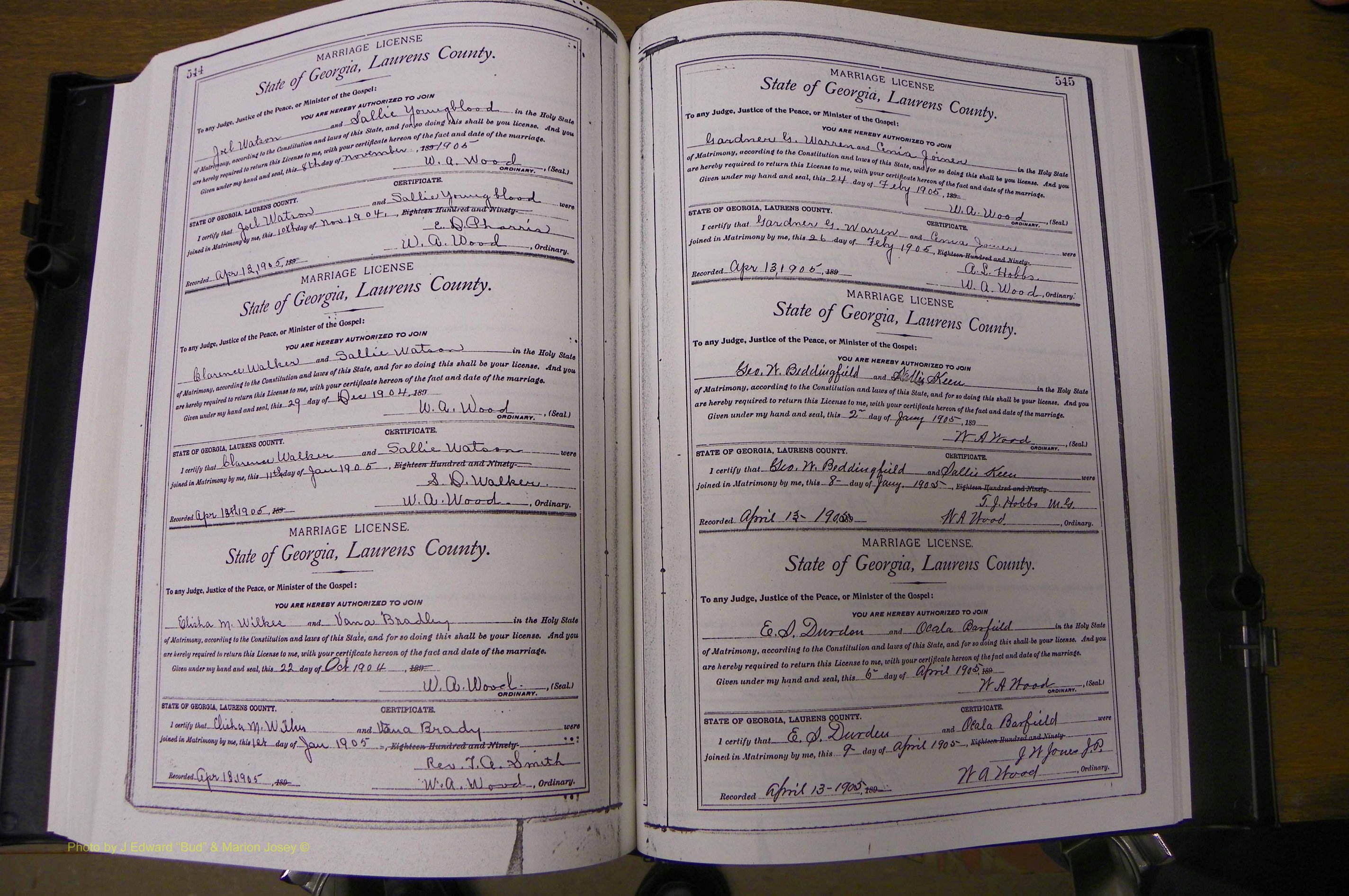 Laurens Co, GA, Marriages Book L, 1892 - 1906, P 544-545.JPG