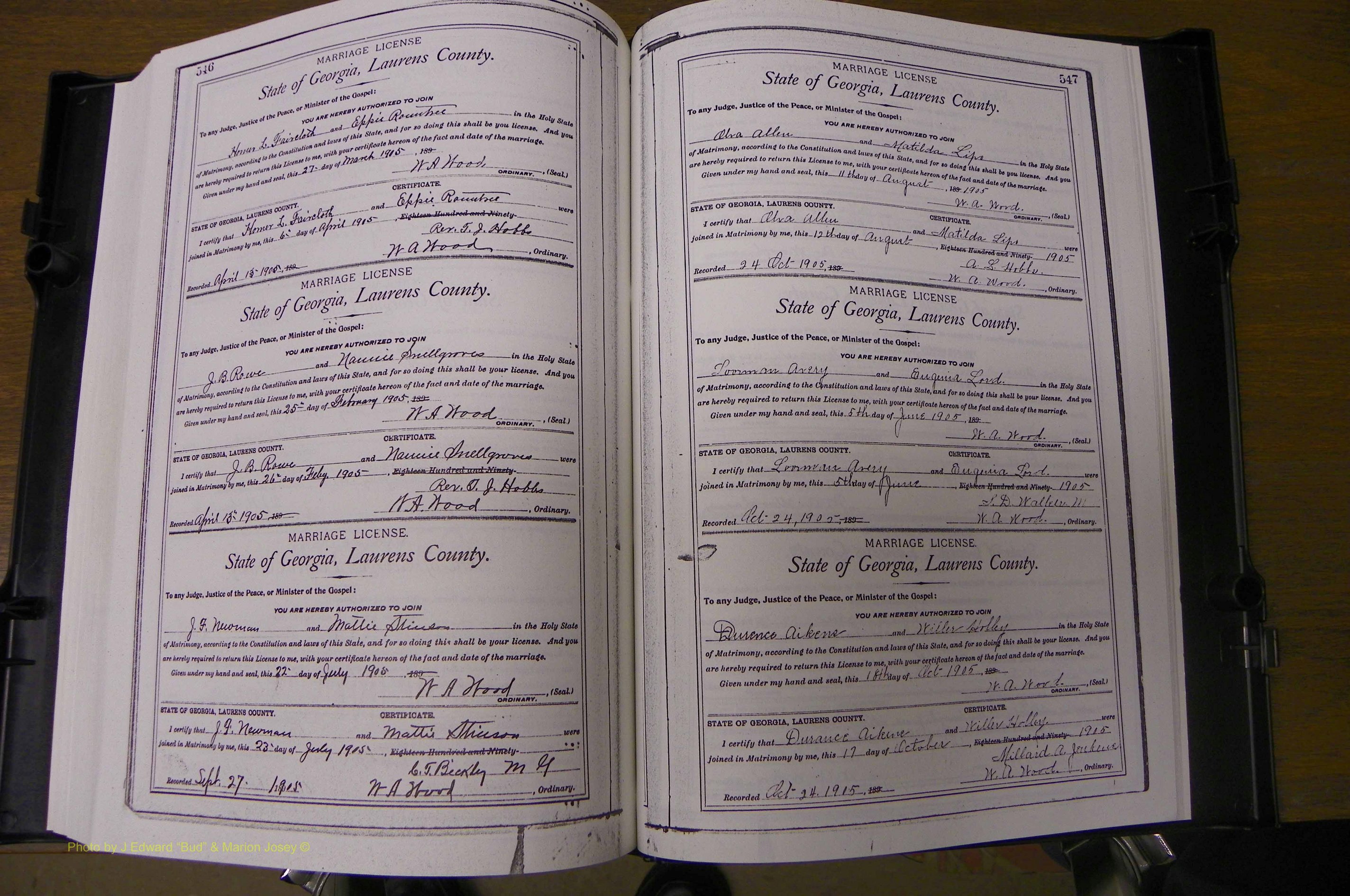 Laurens Co, GA, Marriages Book L, 1892 - 1906, P 546-547.JPG