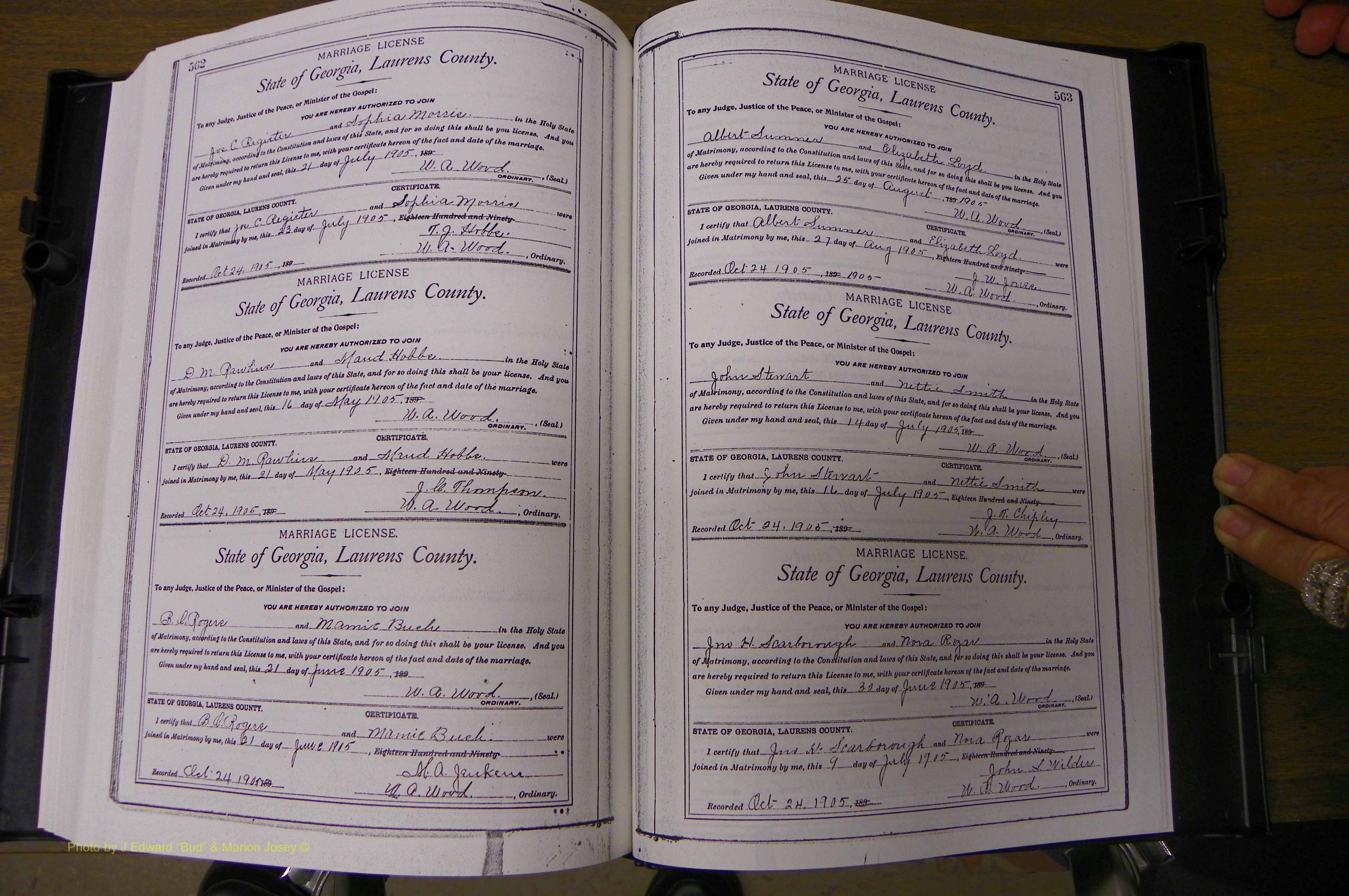 Laurens Co, GA, Marriages Book L, 1892 - 1906, P 562-563.JPG