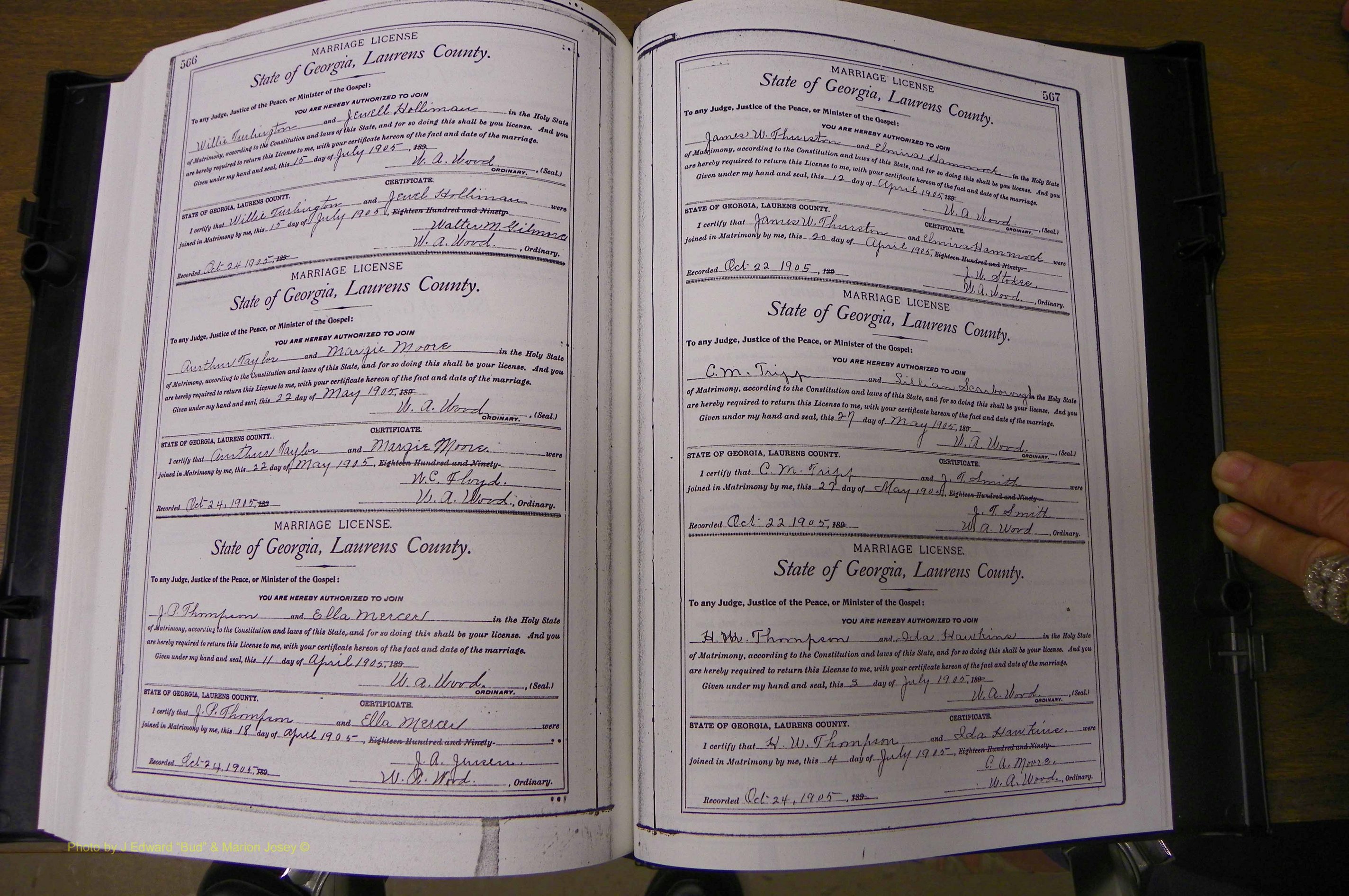 Laurens Co, GA, Marriages Book L, 1892 - 1906, P 566-567.JPG