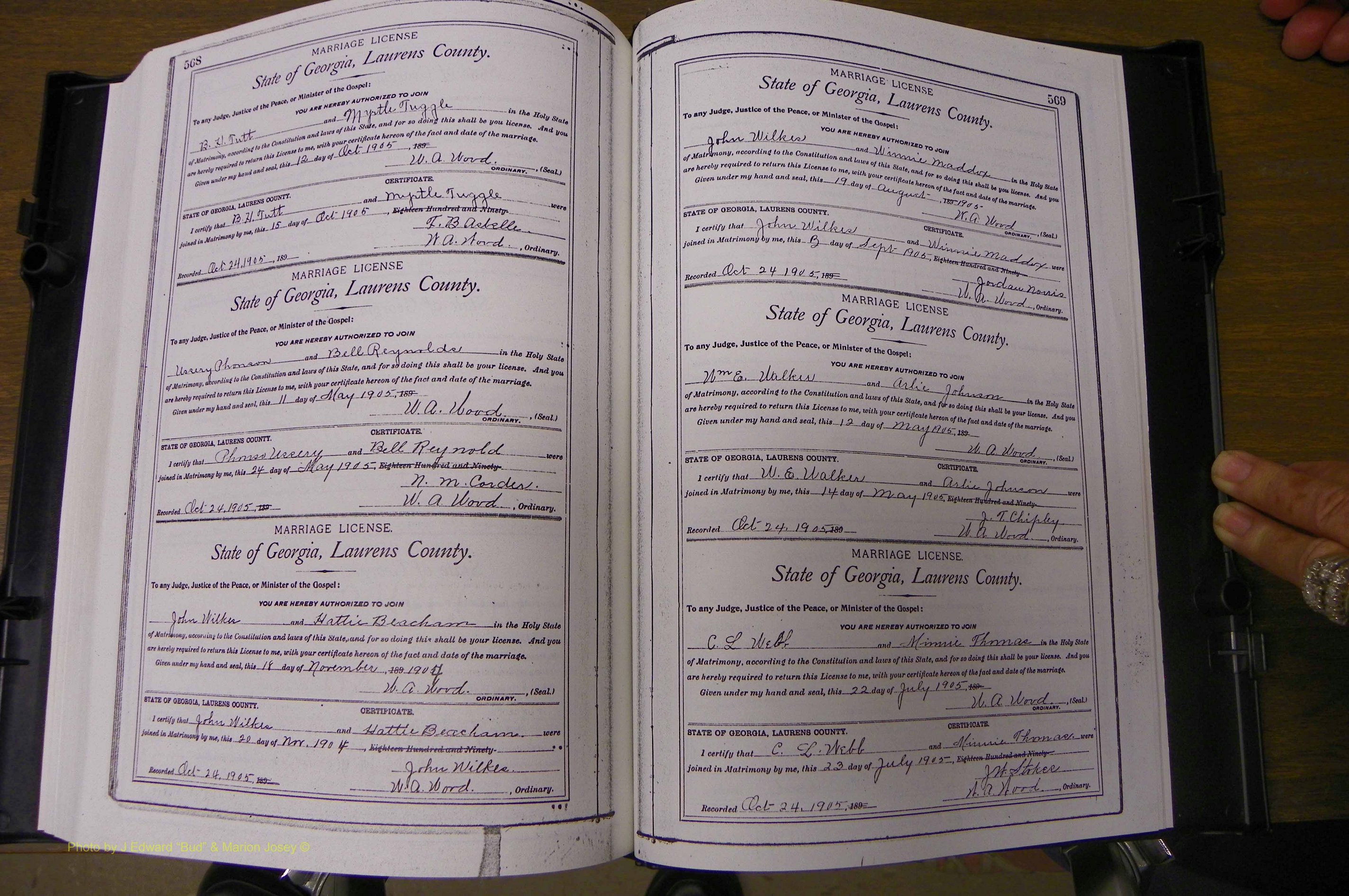 Laurens Co, GA, Marriages Book L, 1892 - 1906, P 568-569.JPG